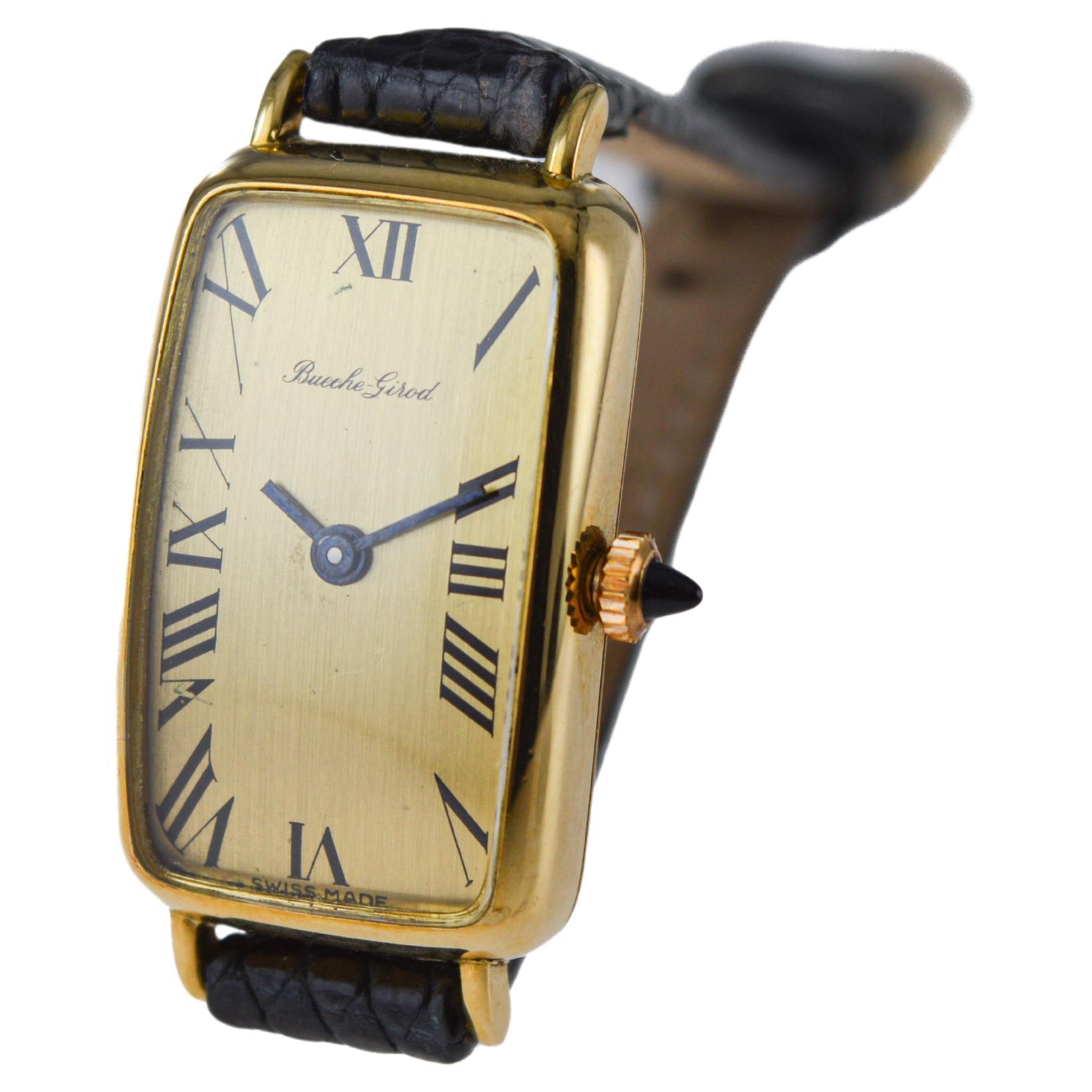 Bueche Girod 18 Karat, Yellow Midcentury Watch Originally Owned by Jerry Lewis For Sale 2