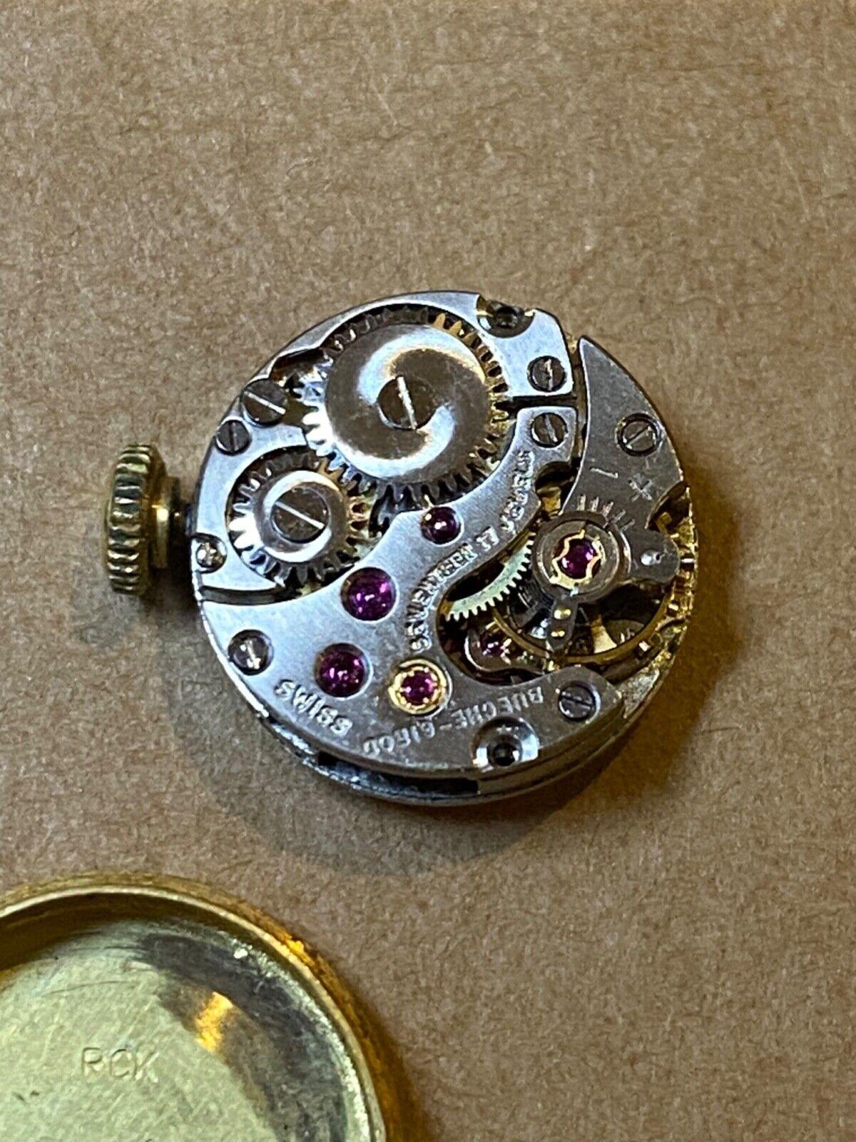 Bueche-Girod Cocktailuhr aus 18 Karat Vollgold mit Rubin und Diamanten, London ca. 1960er Jahre. 2