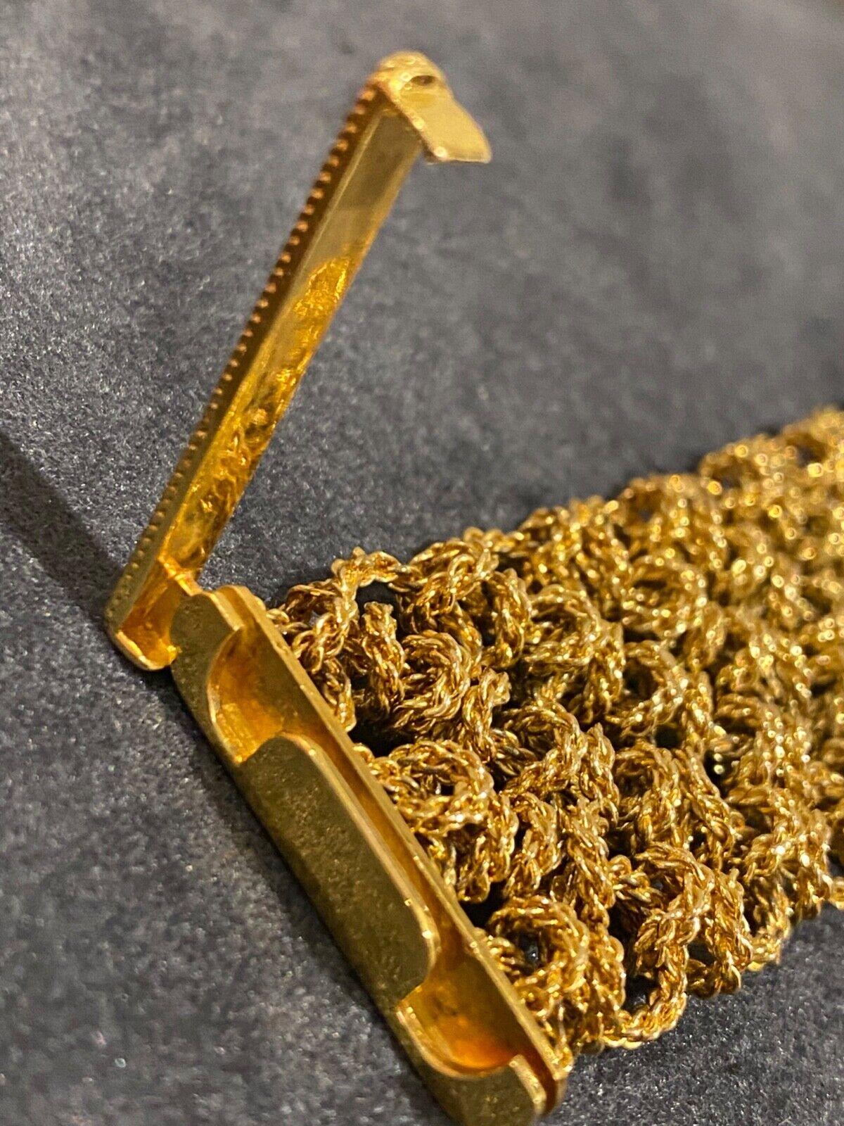Bueche-Girod 18k Gold & 5.00 Diamond Knitted Bracelet Dress Watch, Ref Y 9801 3