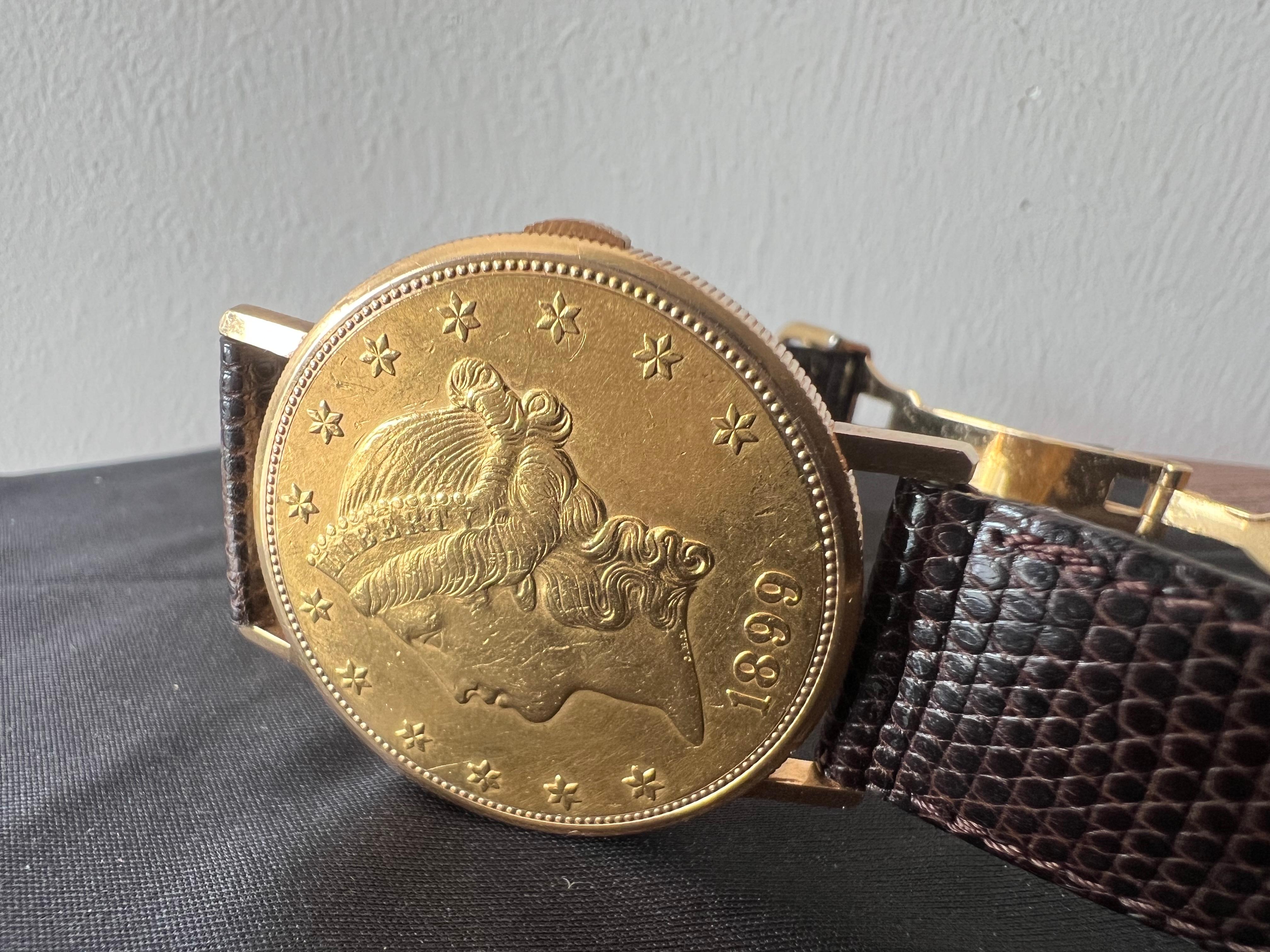 Reloj Bueche Girod $20 monedas de oro ca' 1980 en venta 5