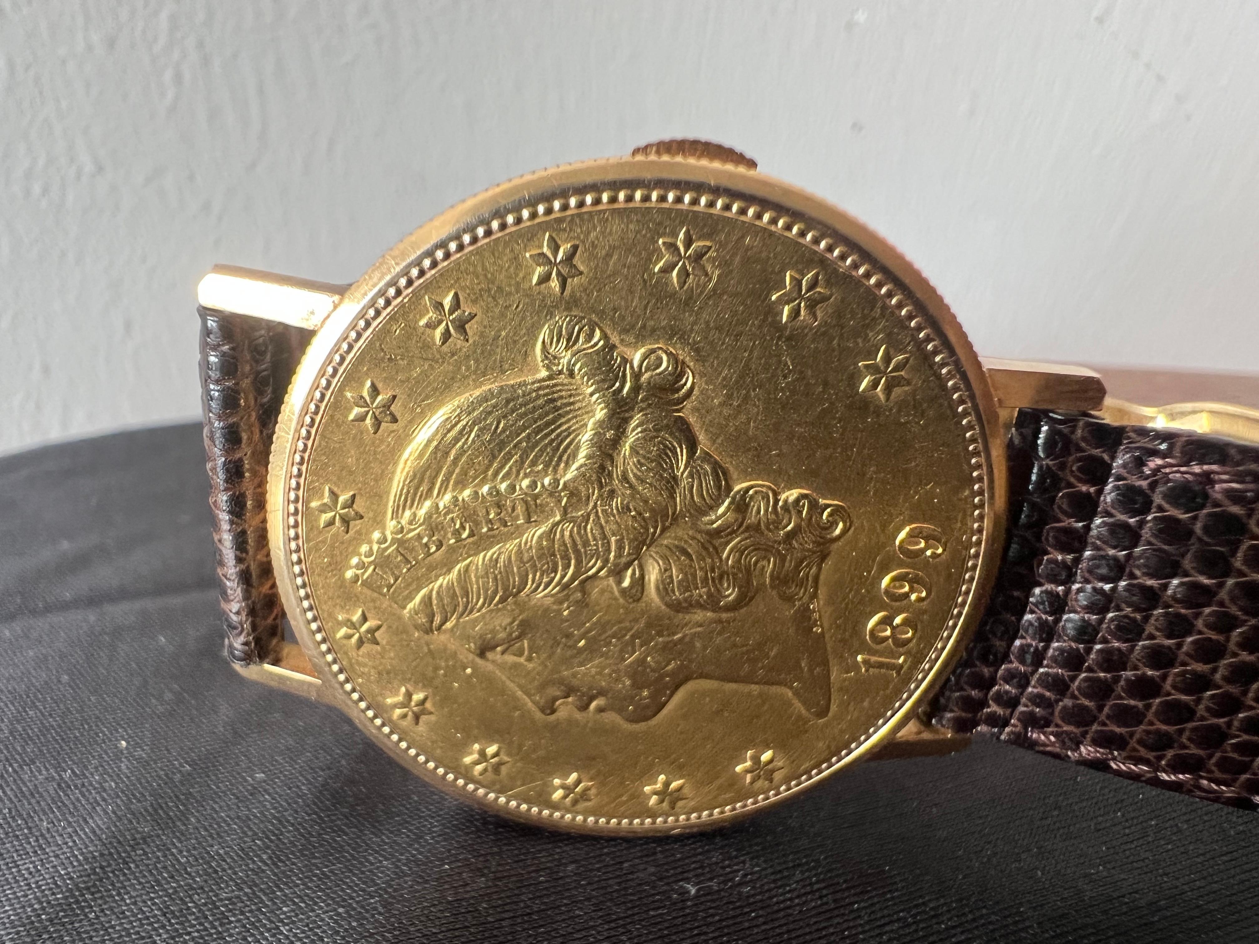 Reloj Bueche Girod $20 monedas de oro ca' 1980 en venta 6