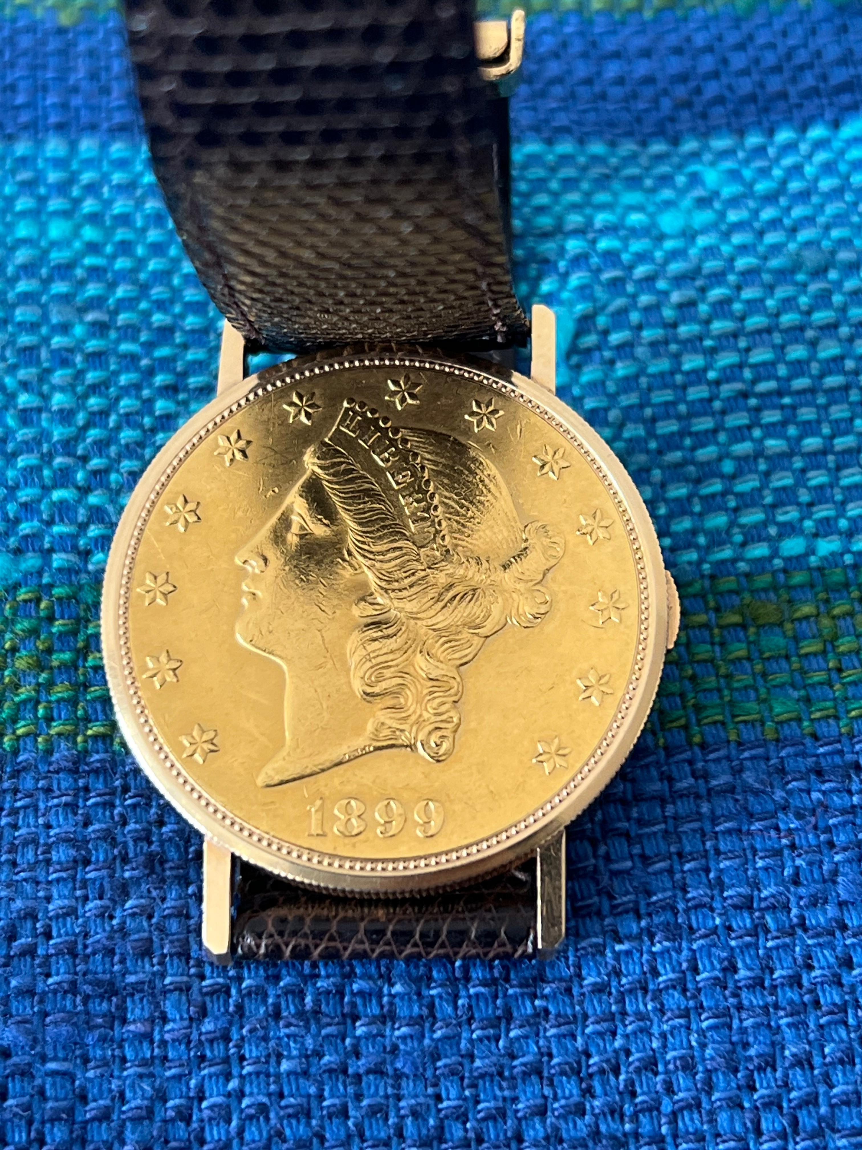 Reloj Bueche Girod $20 monedas de oro ca' 1980 en venta 7