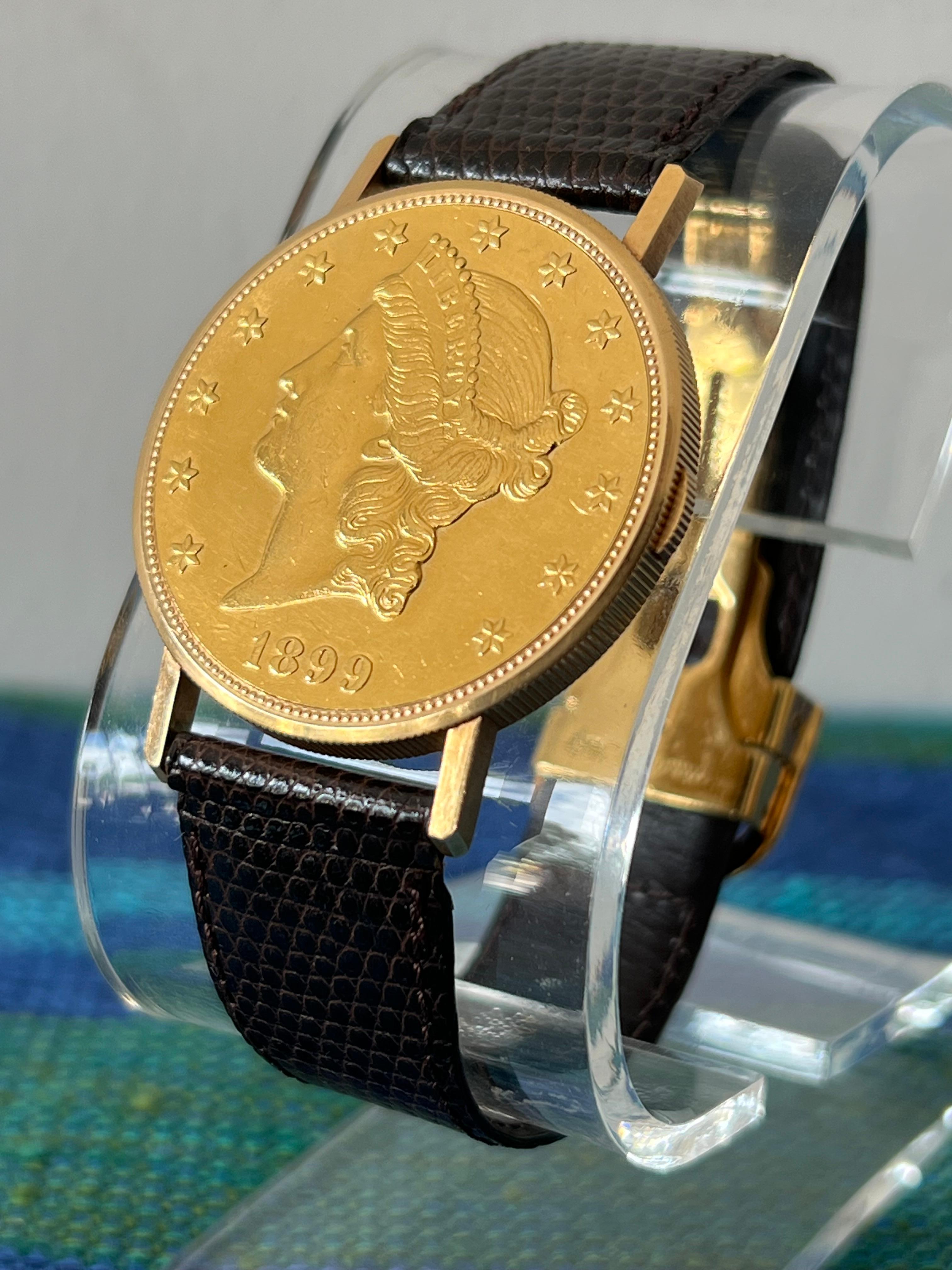 Reloj Bueche Girod $20 monedas de oro ca' 1980 en venta 8