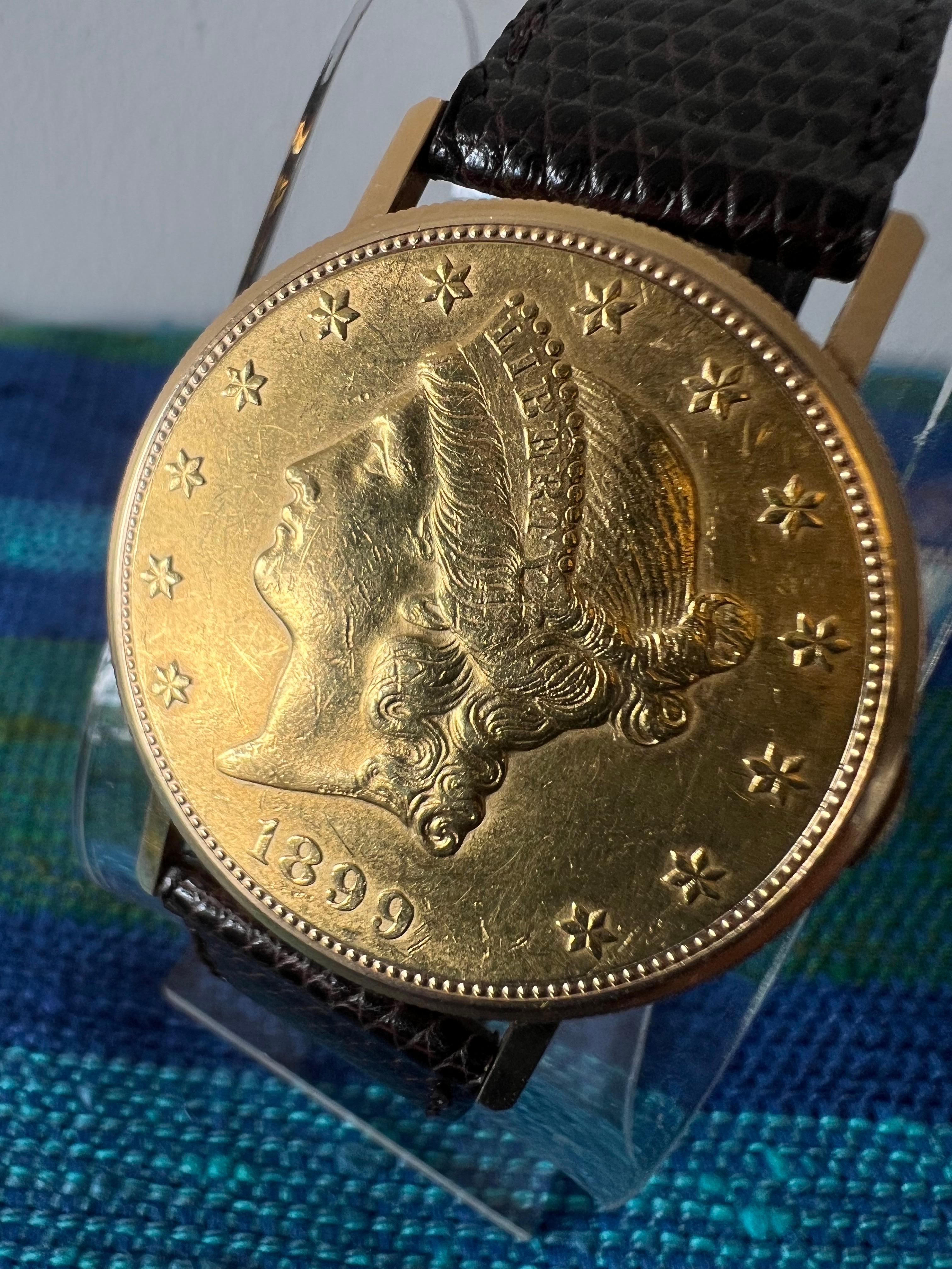Reloj Bueche Girod $20 monedas de oro ca' 1980 en venta 9