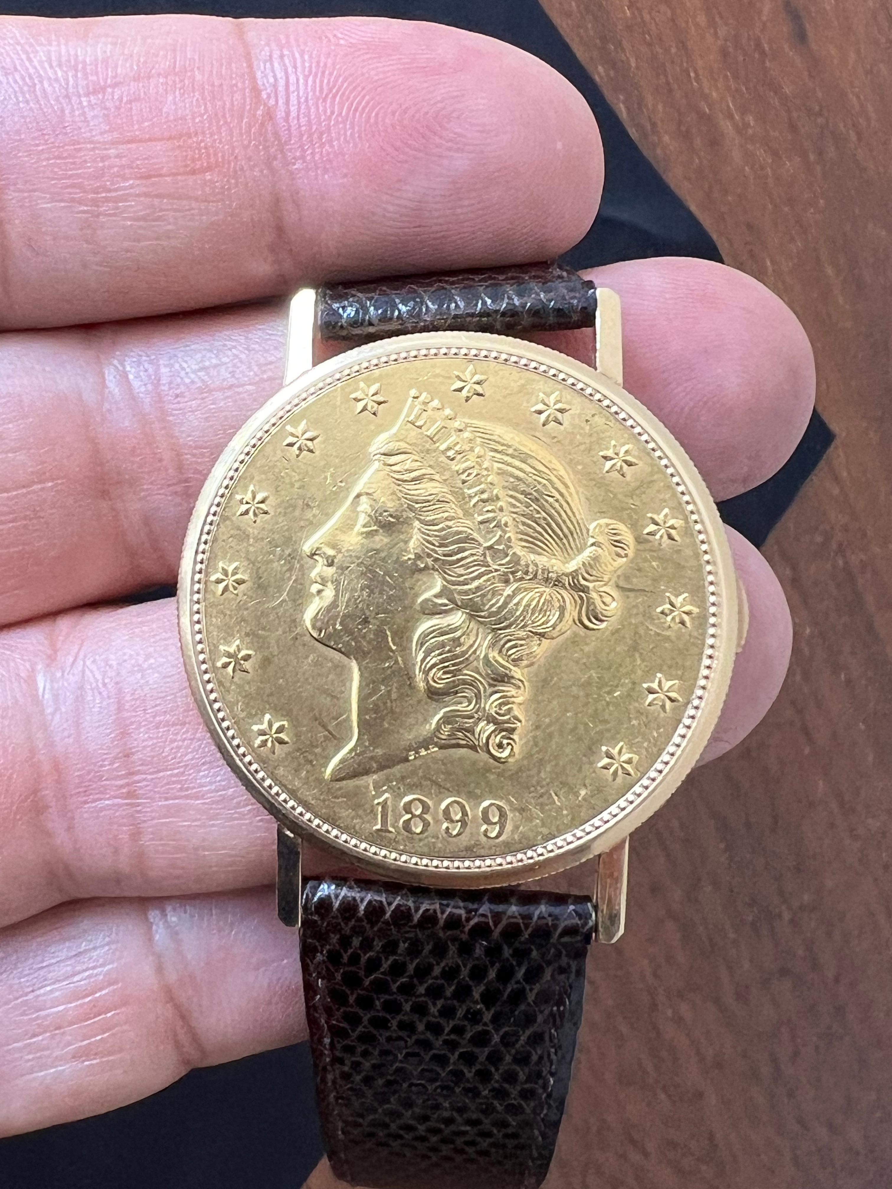 Reloj Bueche Girod $20 monedas de oro ca' 1980 en venta 1