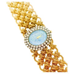 Vintage Bueche Girod Diamond, Opal, 18k Gold Watch