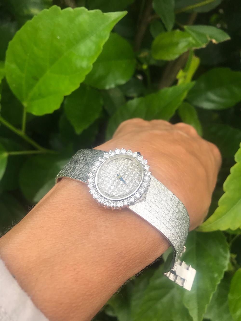 Bueche-Girod Ladies Pave Diamond Dress Watch 18 Karat White Gold, 2.65 Carat 3
