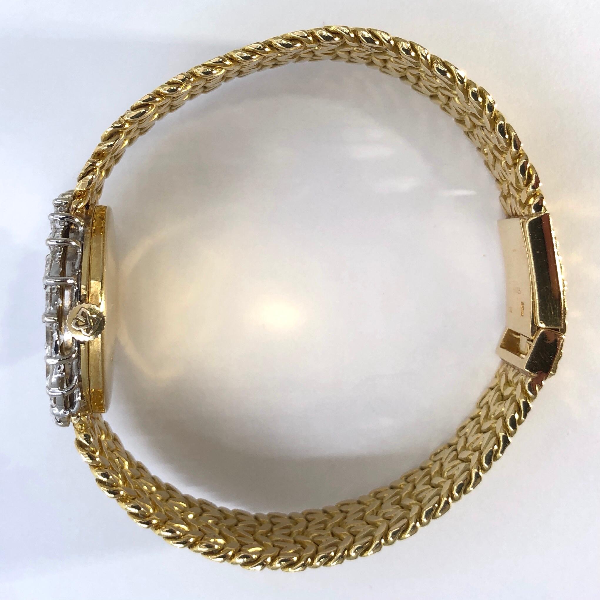 Marquise Cut Bueche-Girod Lapis-Lazuli Dial, Diamond Bezel Classic Wristwatch For Sale