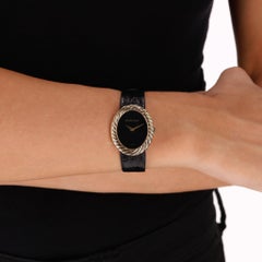 Bueche-Girod Vintage 18k Gold Watch With A Leather Croc Embossed Strap