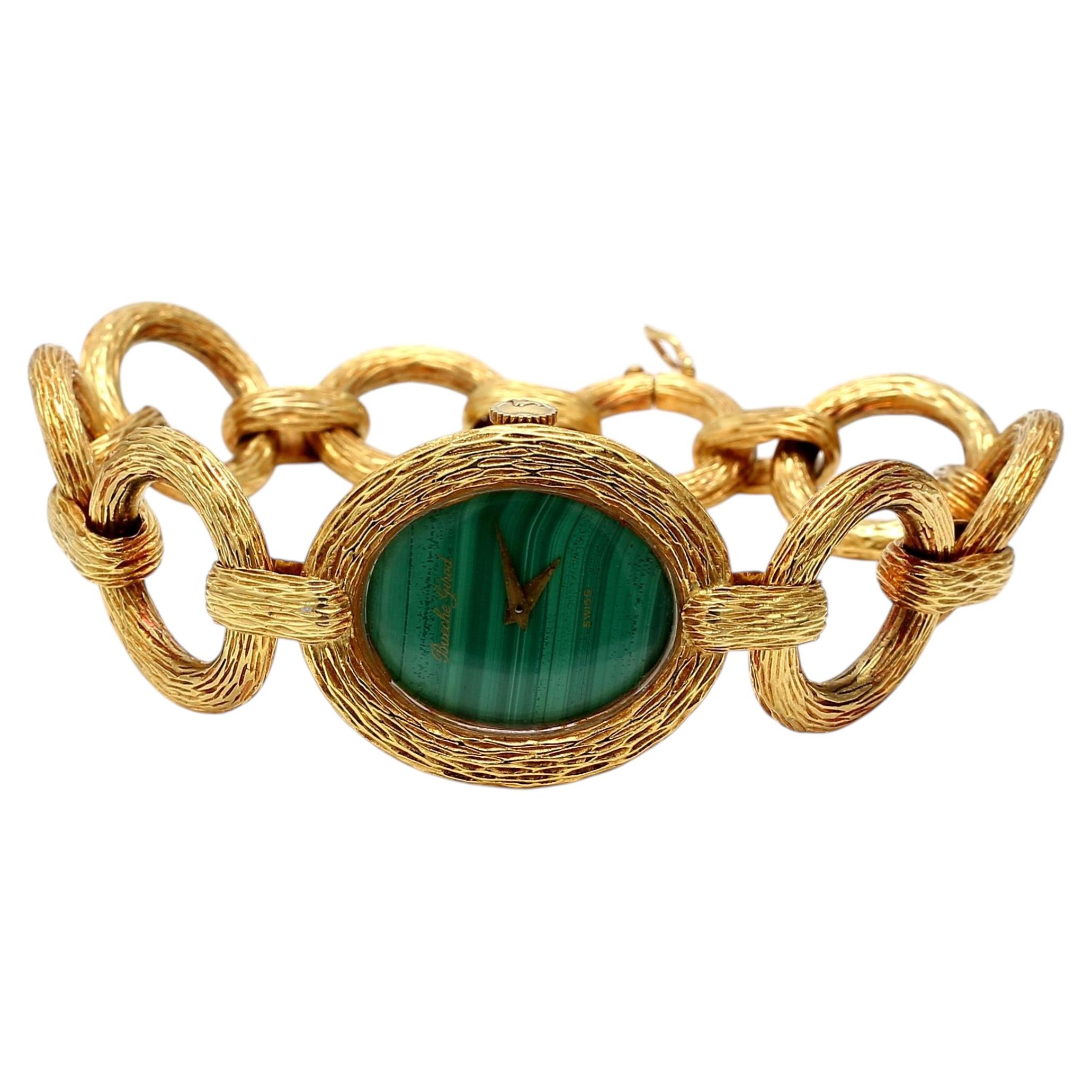 Bueche Girod Vintage 18K Yellow Gold Watch Bracelet 74.3 Grams For Sale