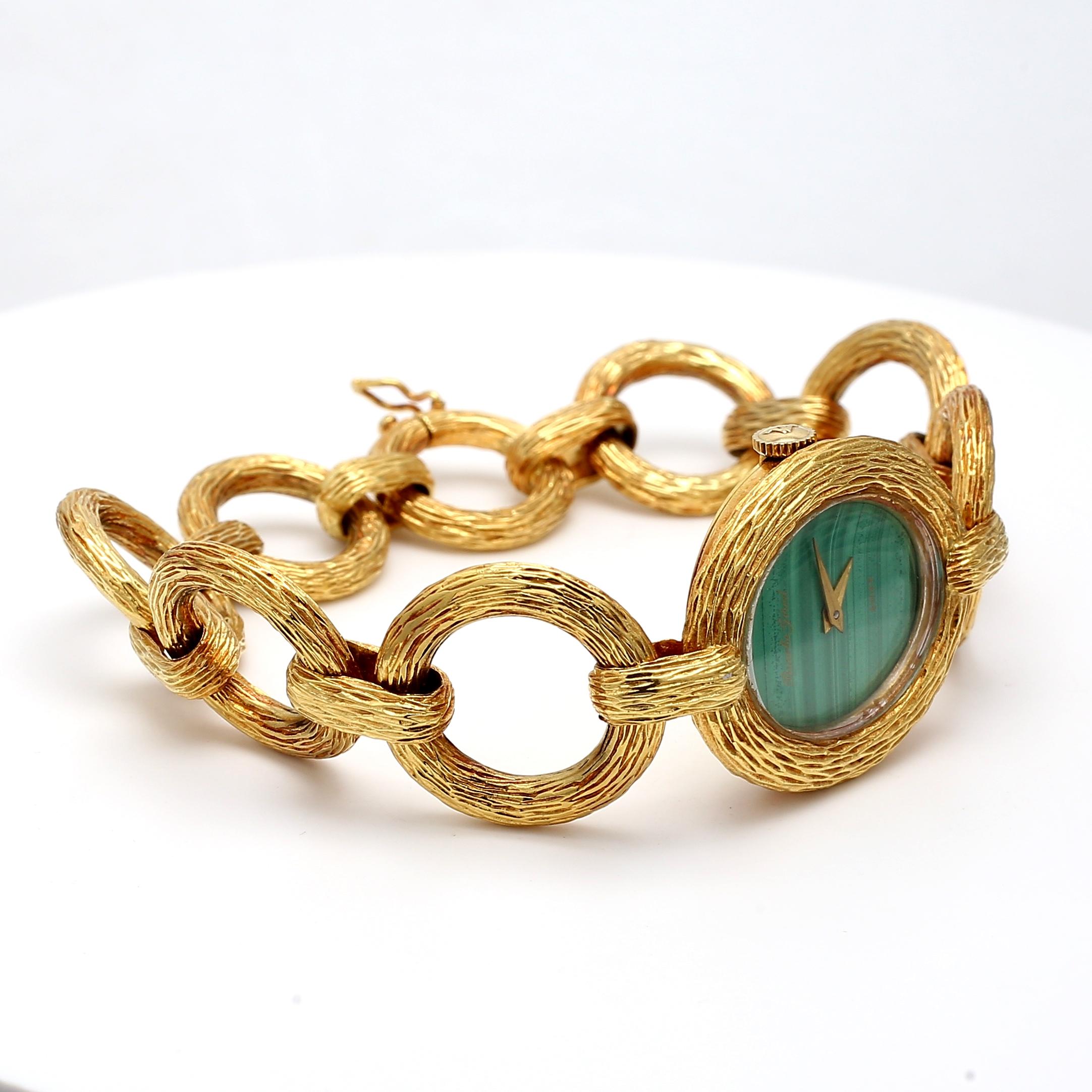 Bueche Girod Vintage 74,30 Gramm 18 Karat Gelbgold Armbanduhr im Zustand „Gut“ im Angebot in New York, NY