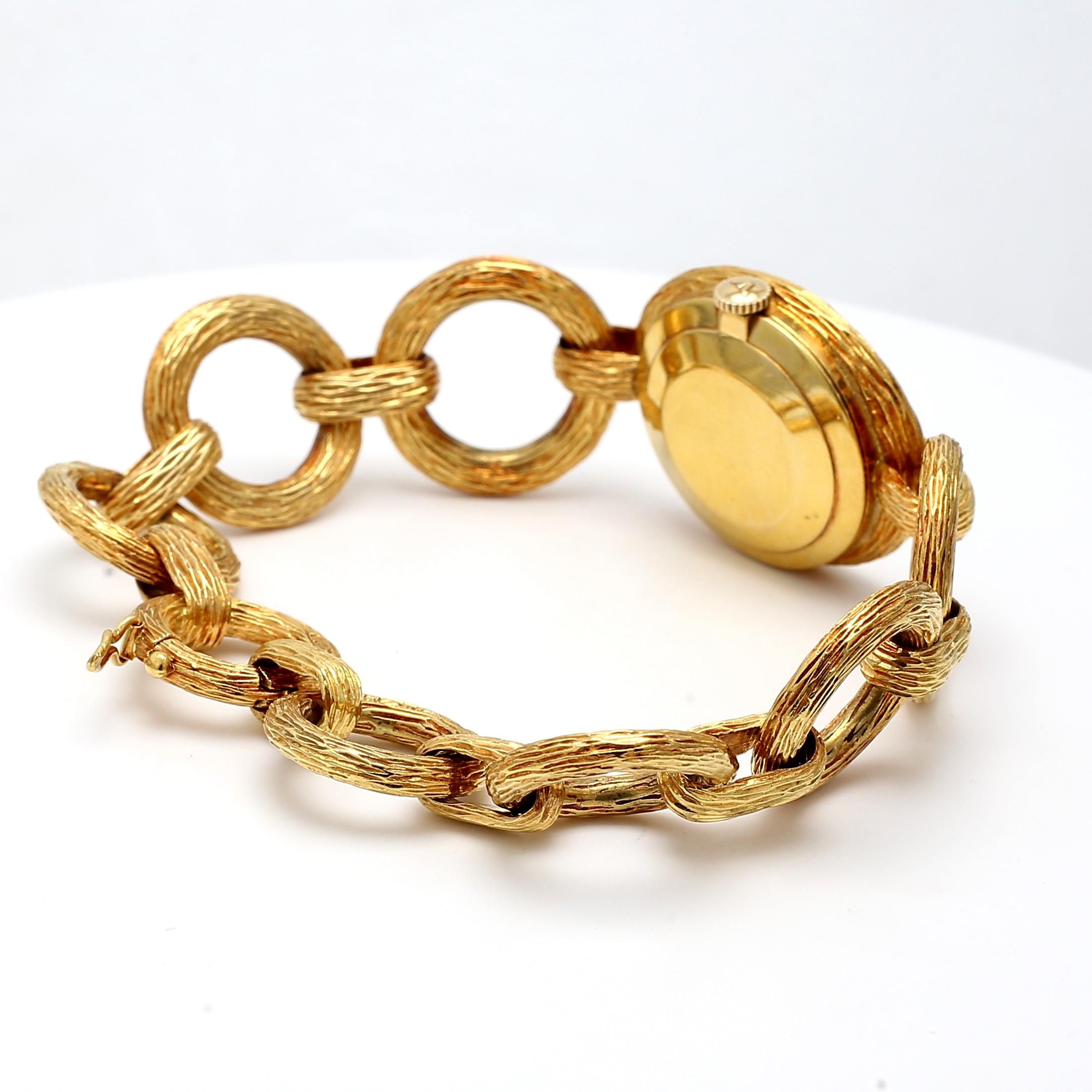 Bueche Girod Vintage 74,30 Gramm 18 Karat Gelbgold Armbanduhr im Angebot 1