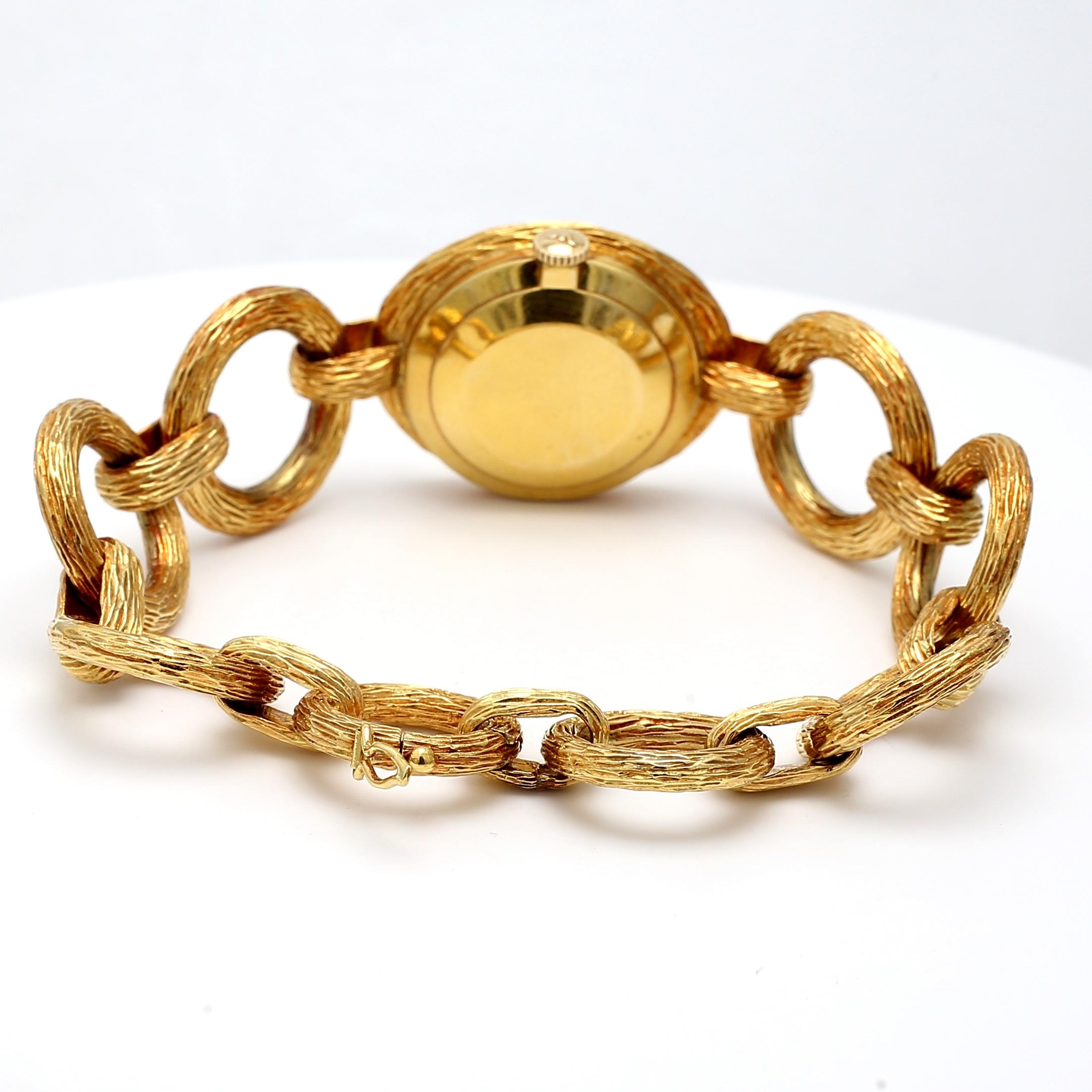 Bueche Girod Vintage 74,30 Gramm 18 Karat Gelbgold Armbanduhr im Angebot 2