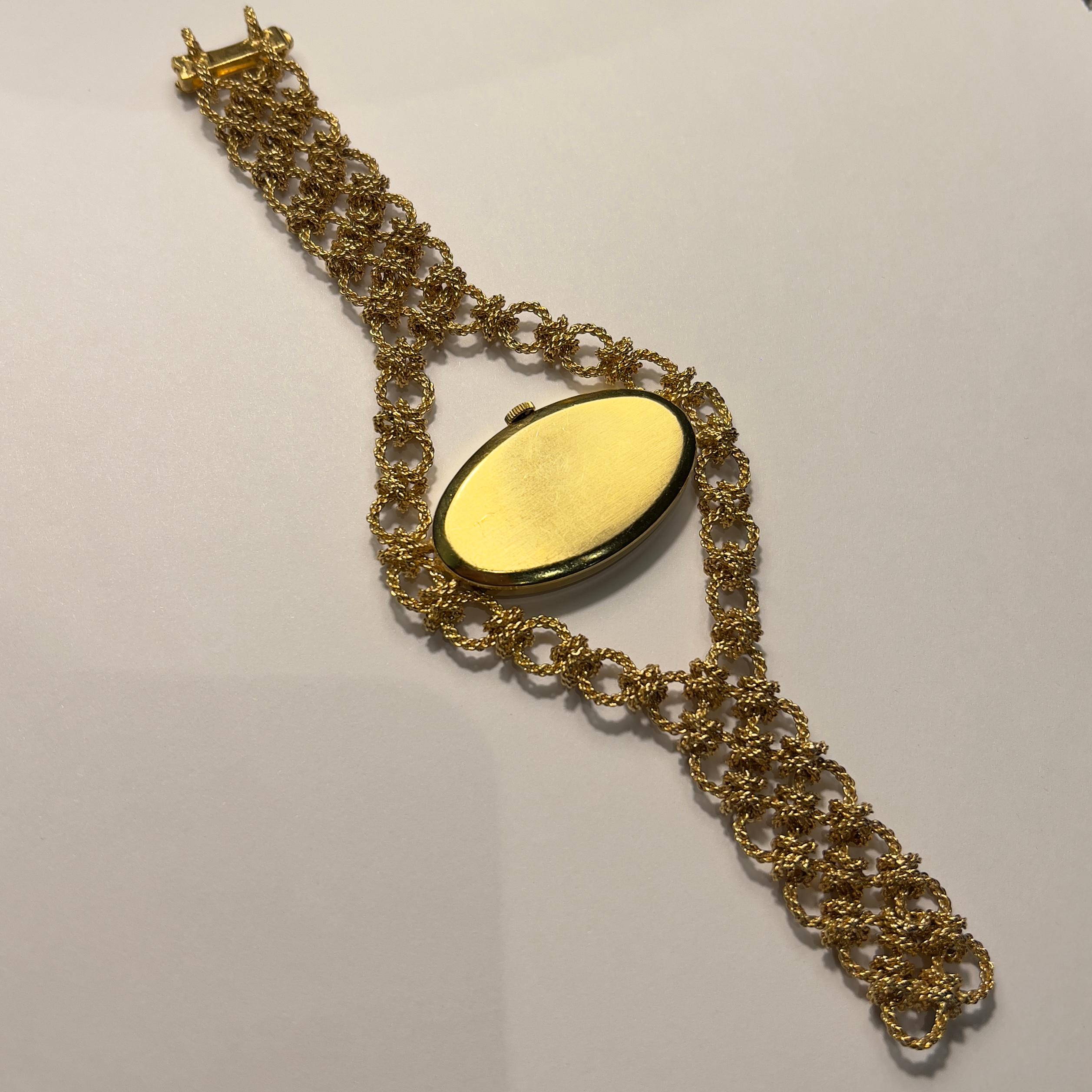 Bueche Girod Vintage Watch 1970s Gold and Tiger's Eye Gem In Good Condition For Sale In PARIS, FR
