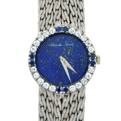 Bueche Girod White Gold Diamond Sapphire Wristwatch