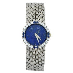 Vintage Bueche Girod White Gold Diamond Sapphire Wristwatch