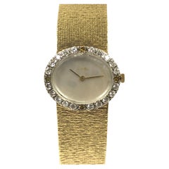 Bueche Girod Yellow Gold Diamond and Pearl Dial Ladies Mechanical Wrist Watch