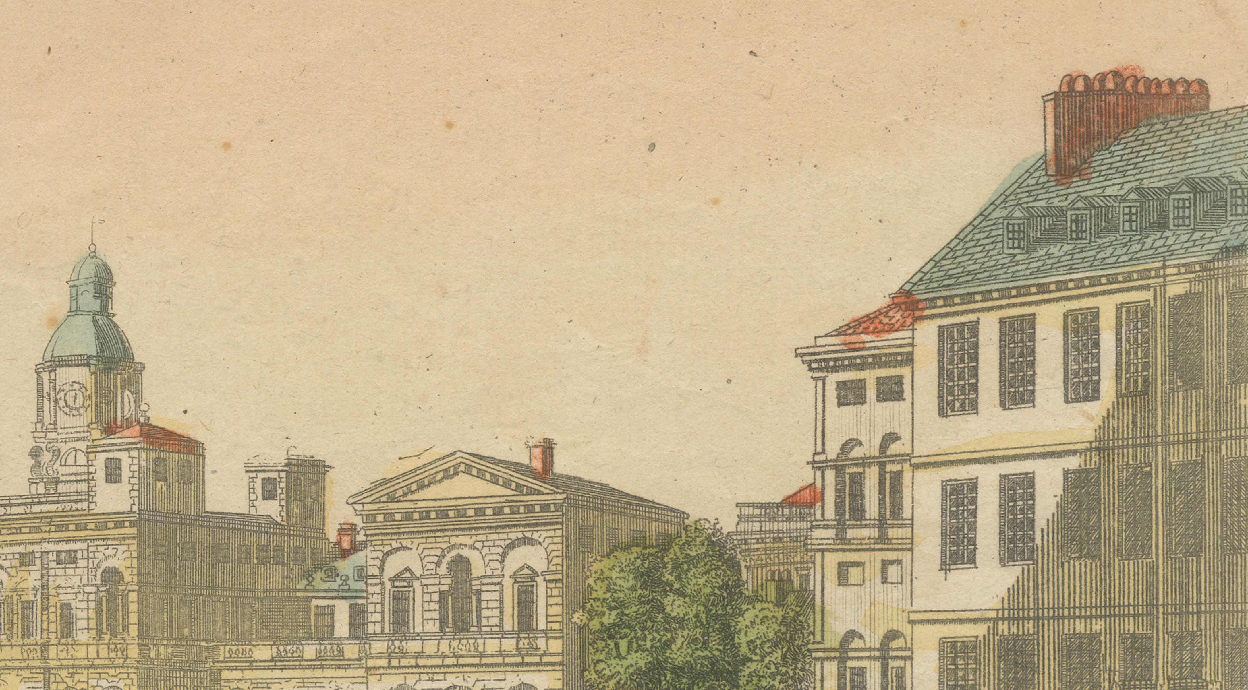 Optical View of the Royal Palace at Buen Retiro, Hand-Colored, London c.1780 In Good Condition For Sale In Langweer, NL