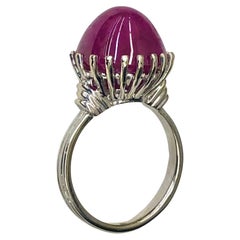 Burma Ruby White Gold Solitaire Ring