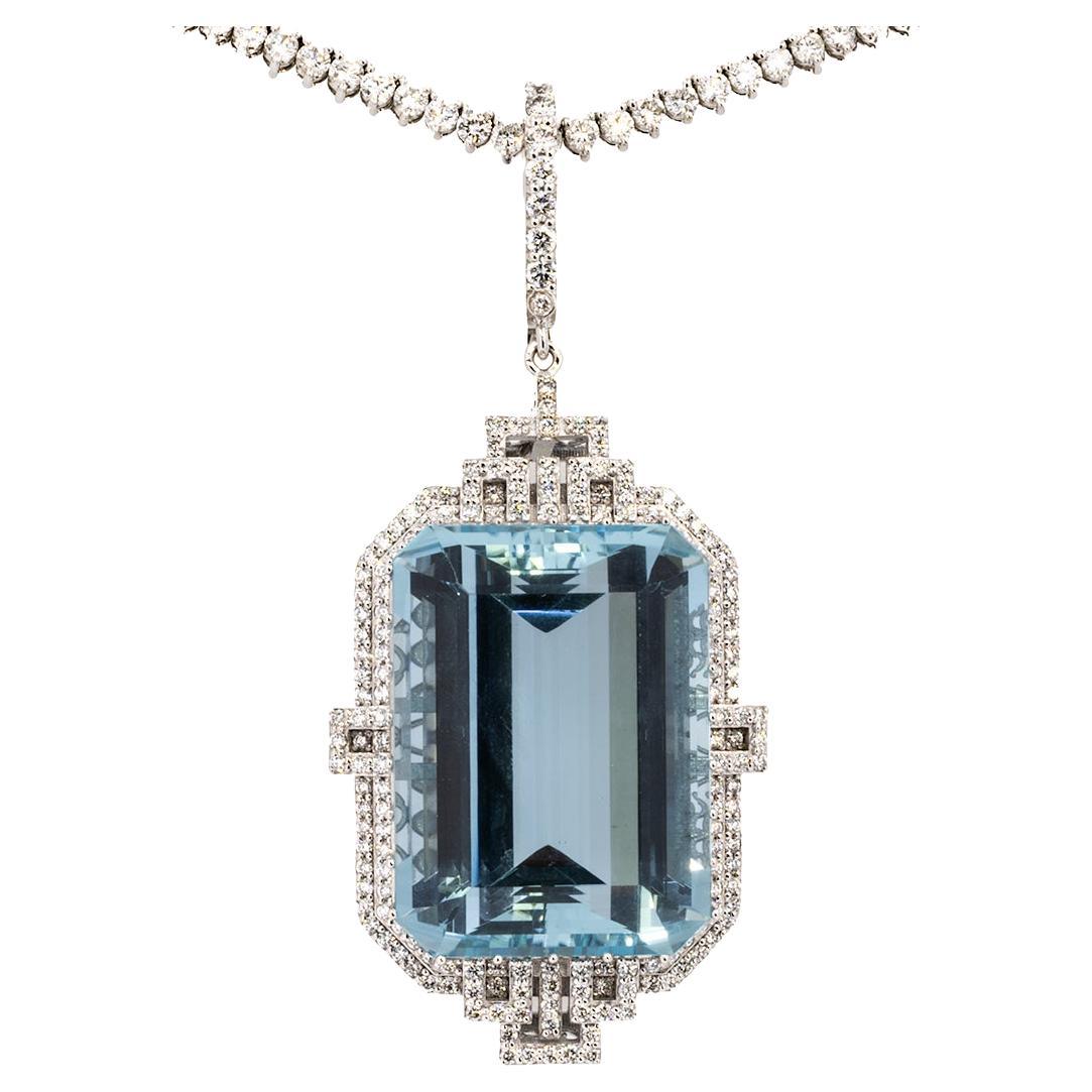 Buena Vista Aquamarine Pendant For Sale