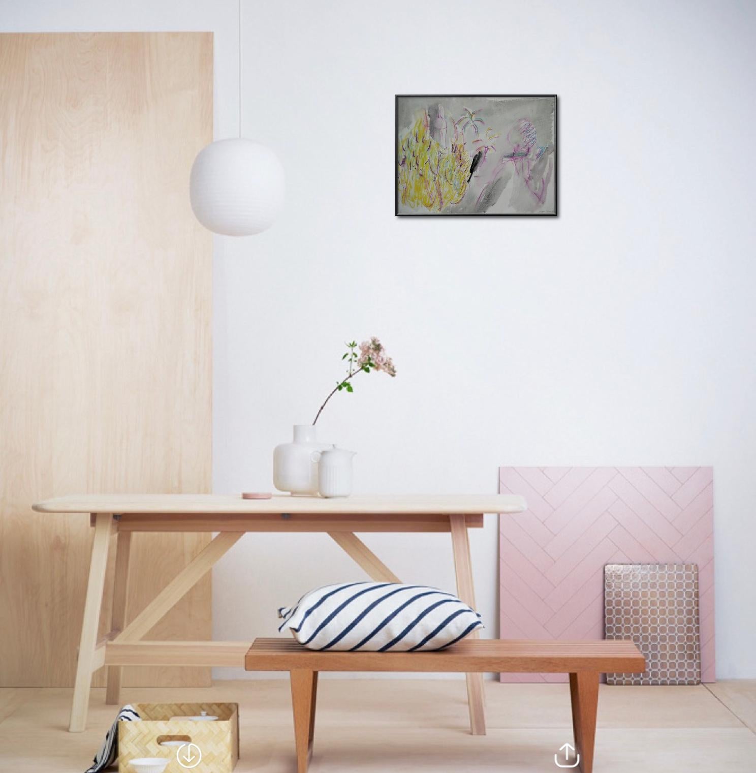 Dos torres del jardín - Gray Abstract Print by Bueno Carmen