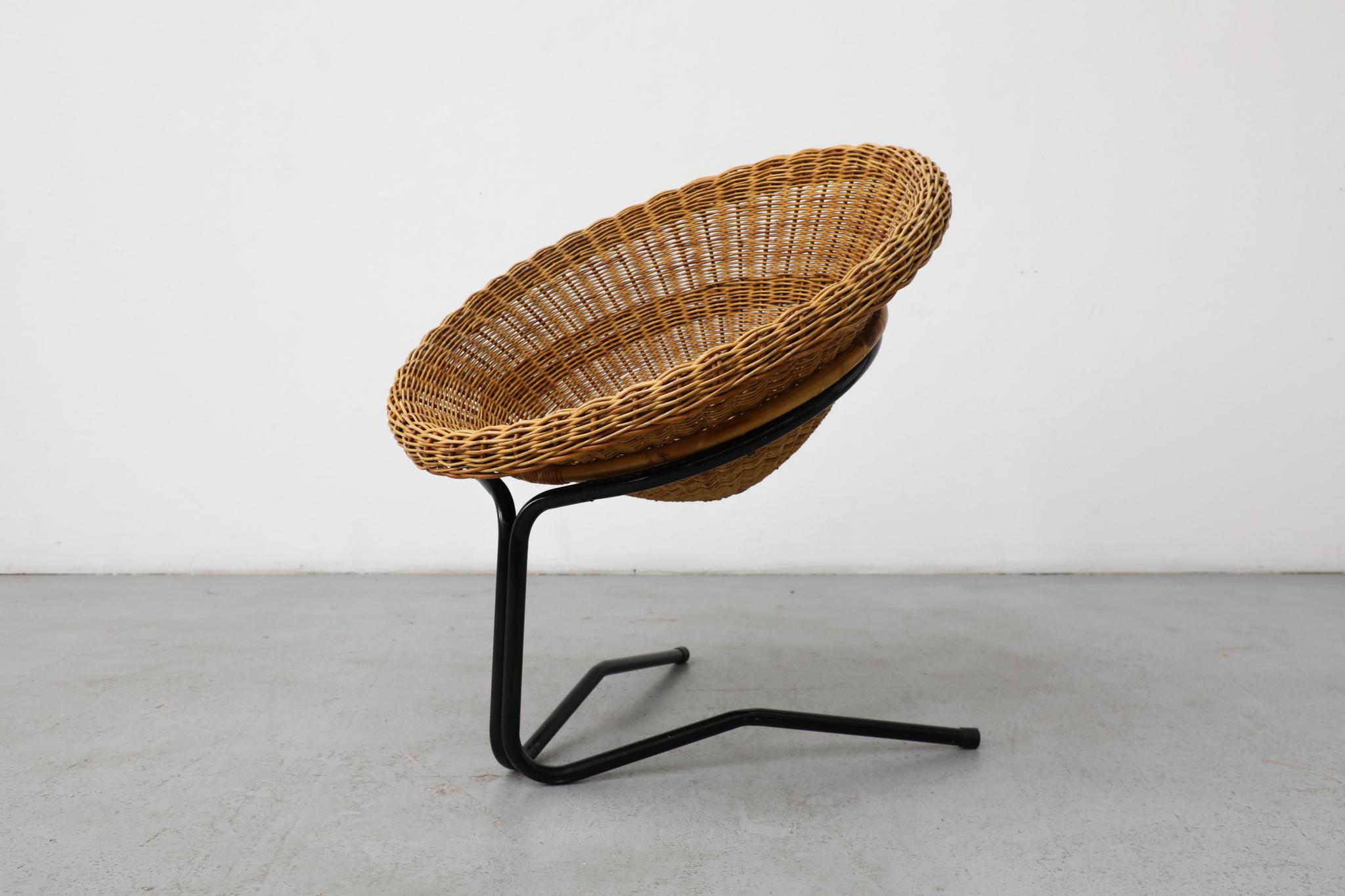 A. Bueno de Mesquita Silla de mimbre flotante de los años 50, Rohe Noordwolde en venta 2