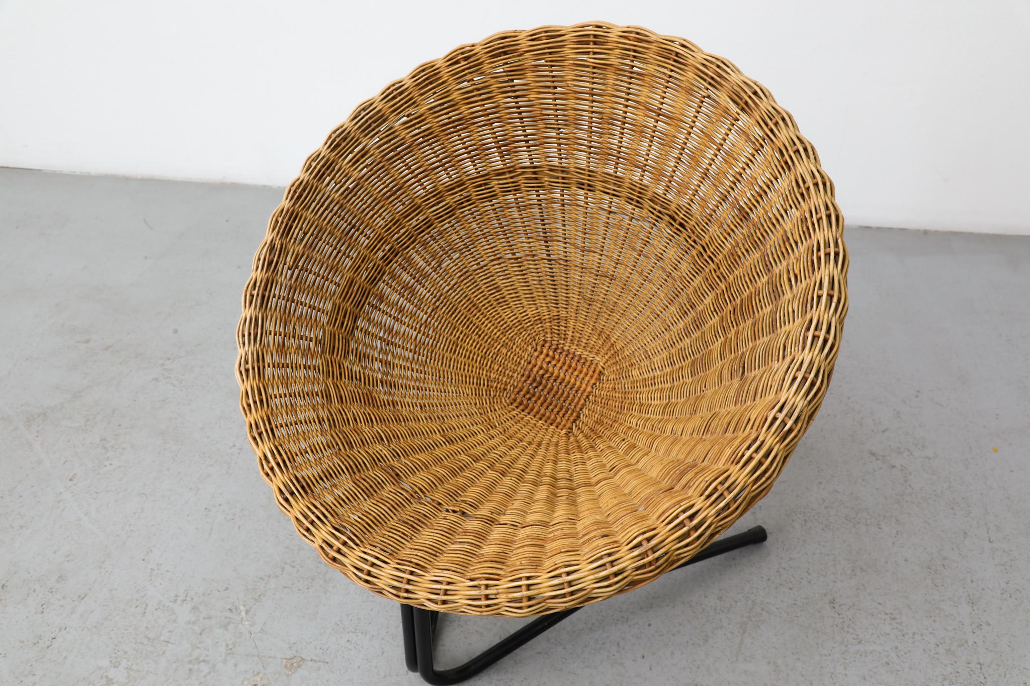 A. Bueno de Mesquita Silla de mimbre flotante de los años 50, Rohe Noordwolde en venta 3