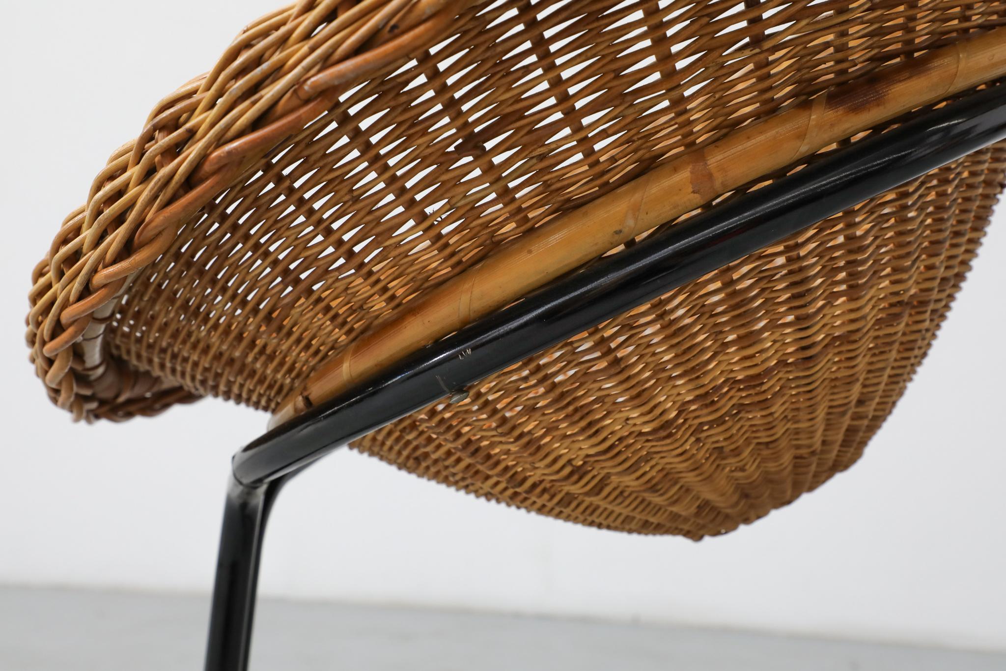 A. Bueno de Mesquita Silla de mimbre flotante de los años 50, Rohe Noordwolde en venta 6