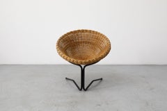Bueno de Mesquita 1950s Floating Rattan Basket Chair, Rohe Noordwolde