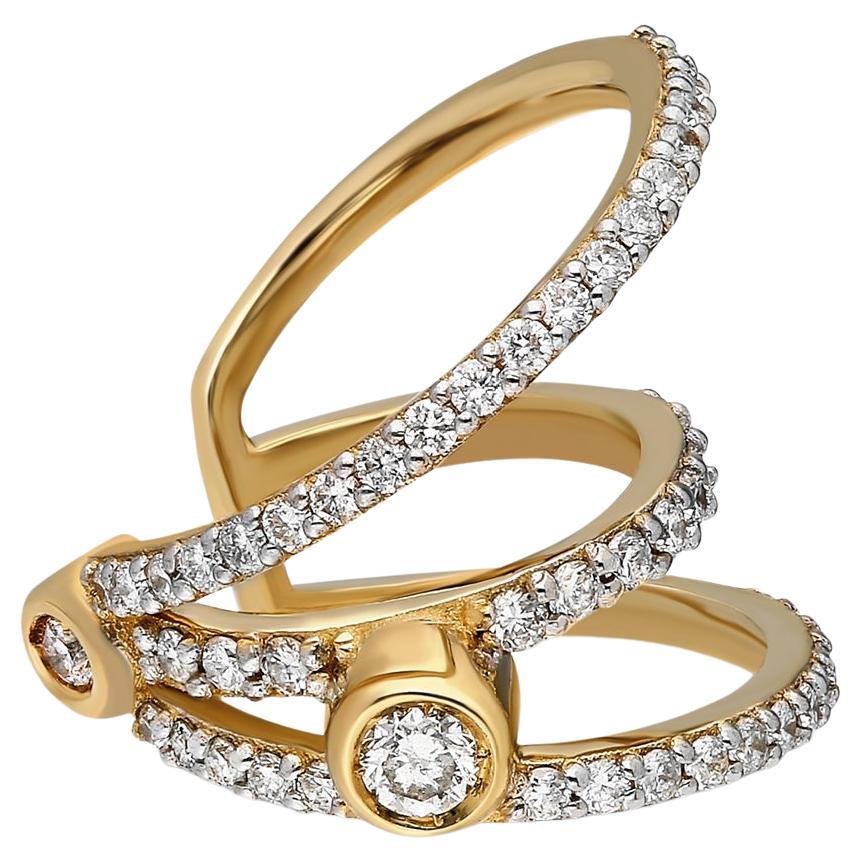 ¡Buenos Días! “Gala” Triple Ray Pavé White Diamond Ear Cuff (no