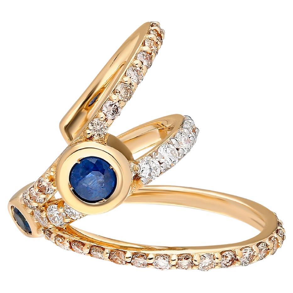 ¡Buenos Días! “Gala” Triple Ray Pavé White Diamond Ear Cuff (no