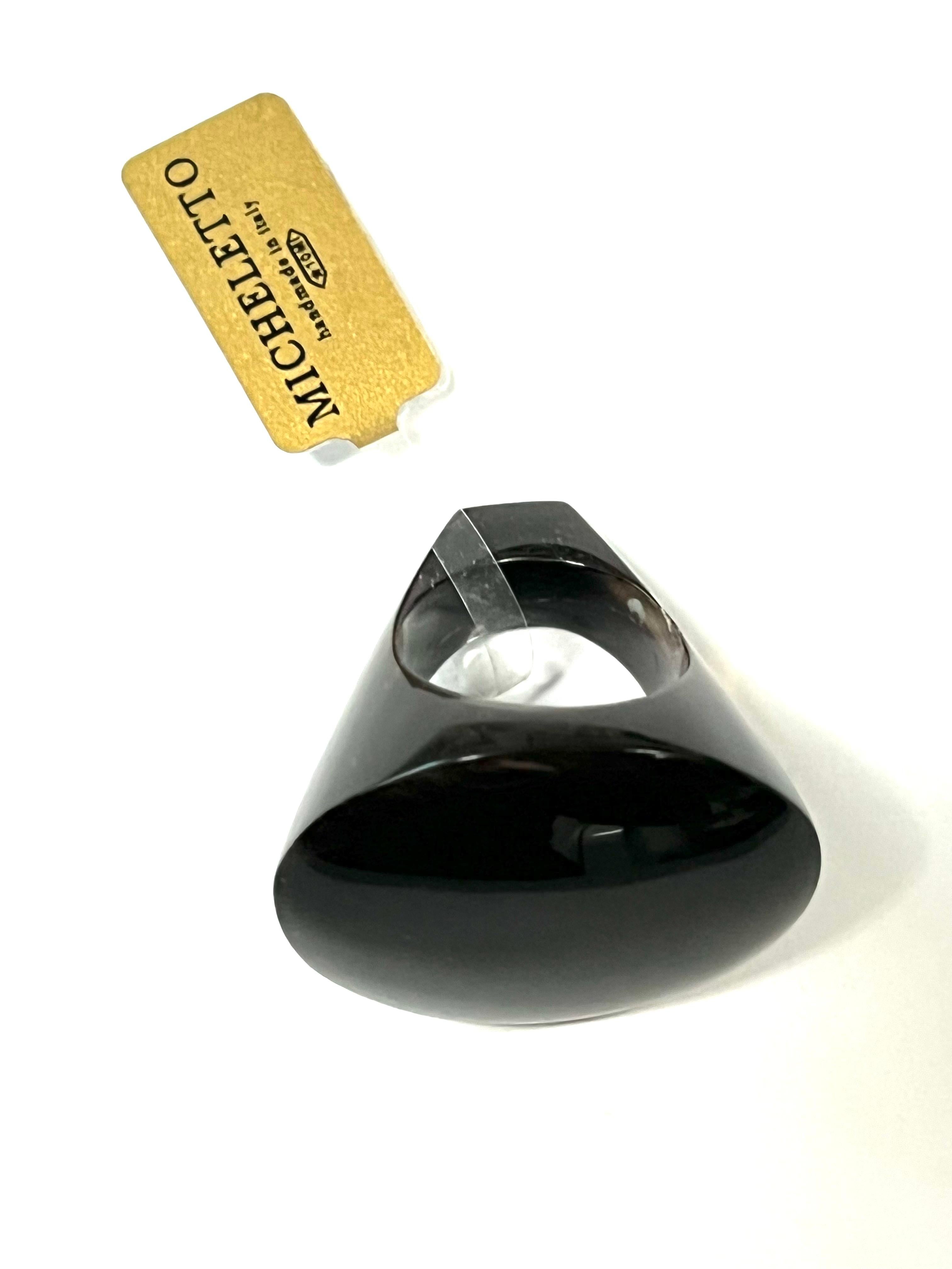 Women's Buffalo Horn and 18K Pink Gold Ring For Sale