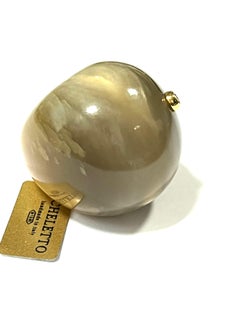 Classic Buffalo Horn Ring with 18K Gold and White Diamond