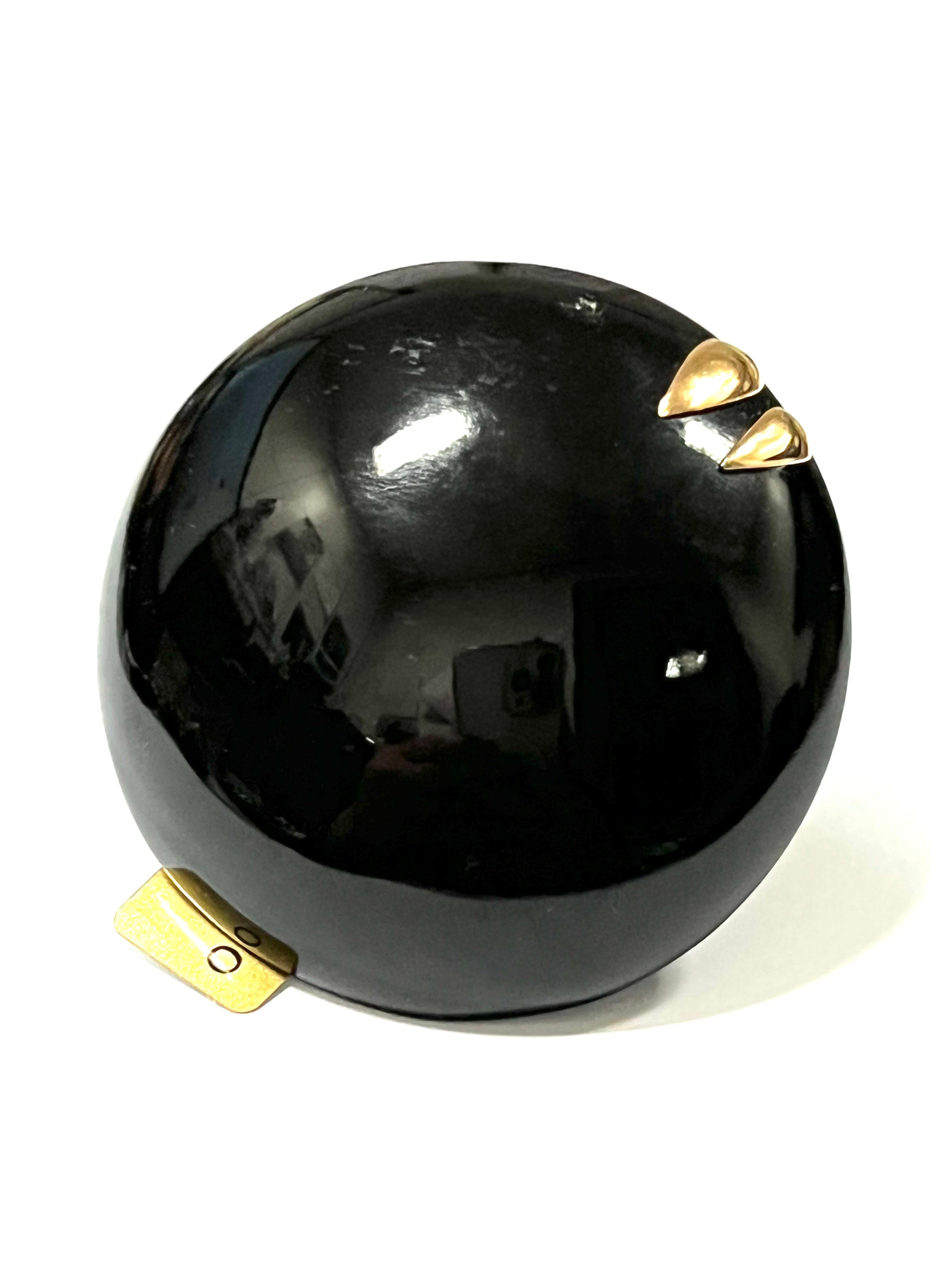 Buffalo Horn-Ring mit Akzent aus 18 Karat Gelbgold (Art déco)