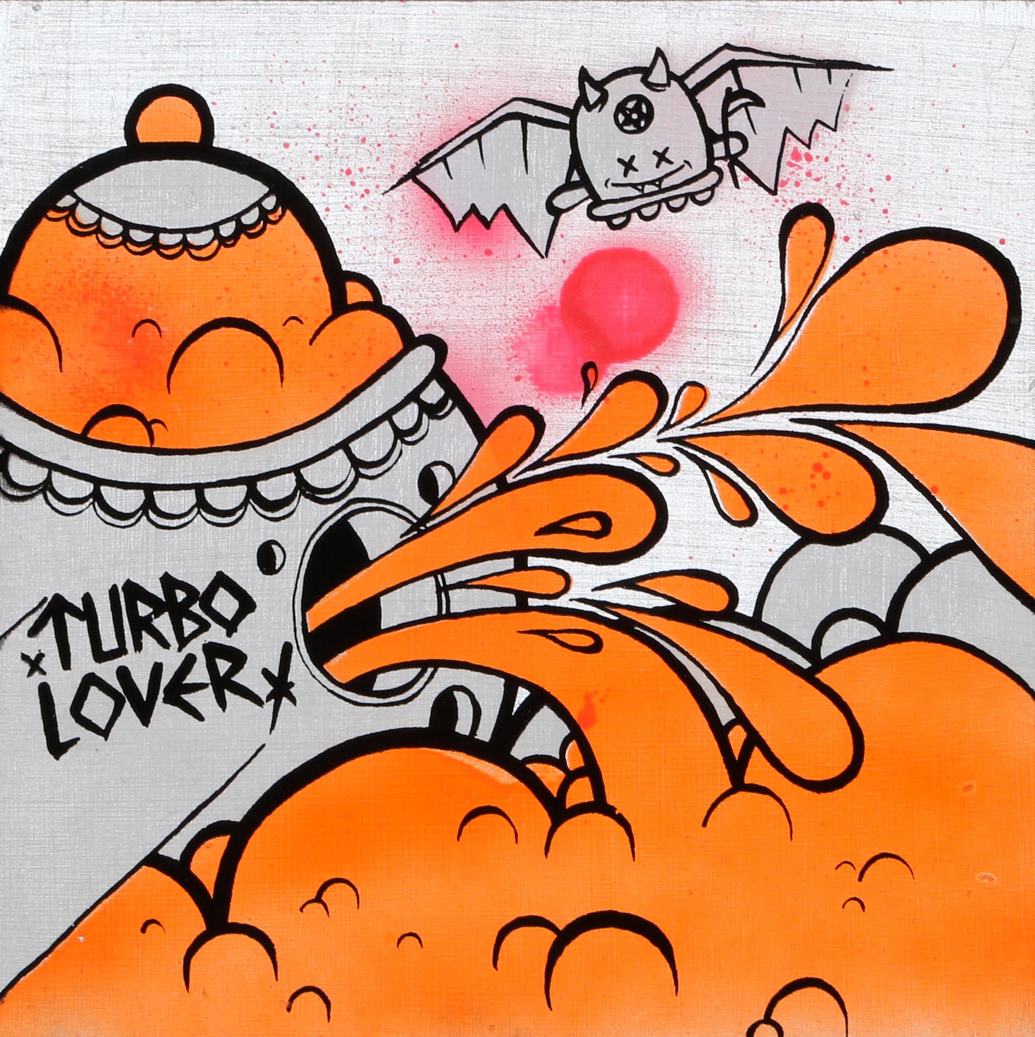Turbo Lover, Acrylic and Spray Paint on Canvas by Buff Monster For Sale 1