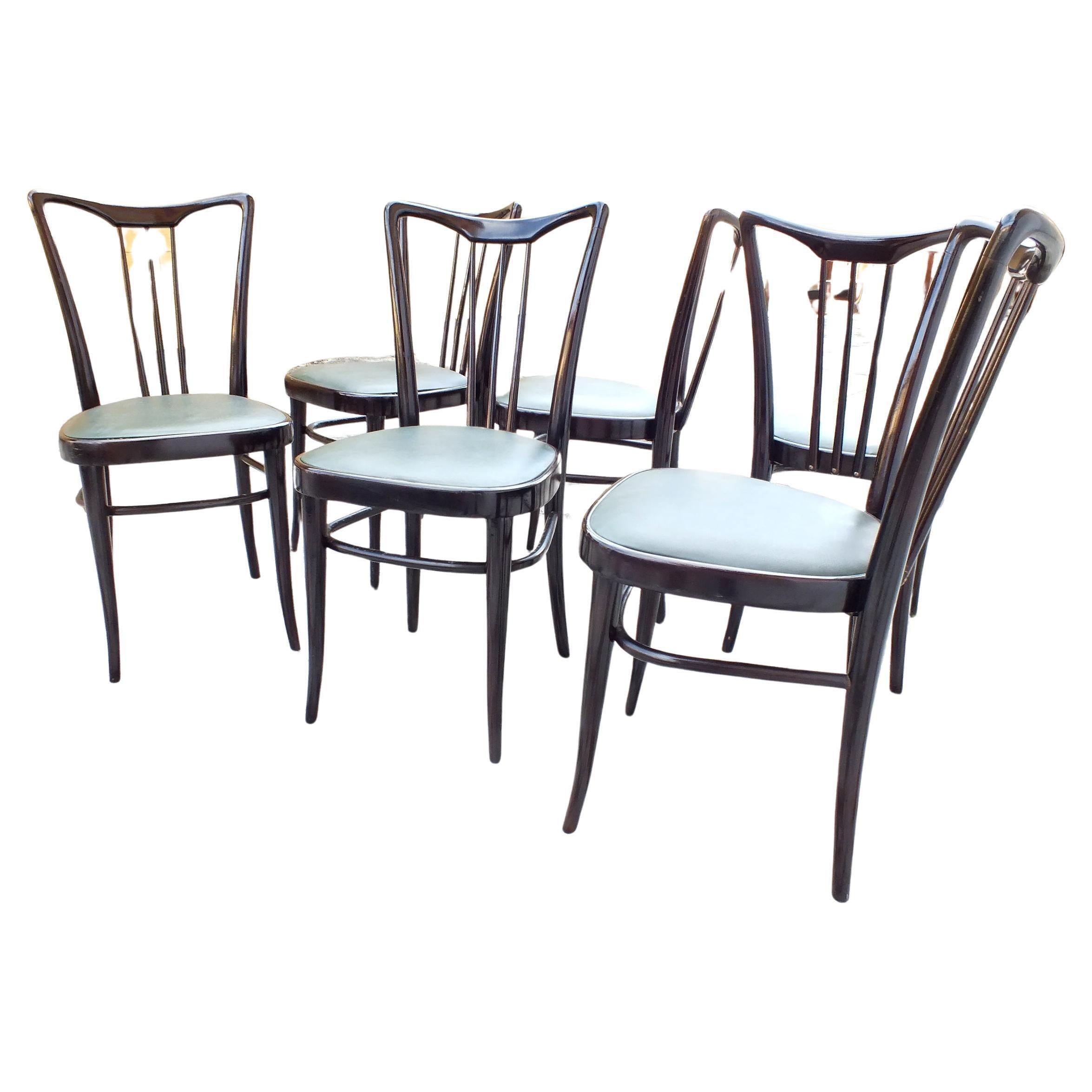 Paolo Buffa, attributed, elegant set of six chairs period decò years '40 In Good Condition For Sale In Biella, IT