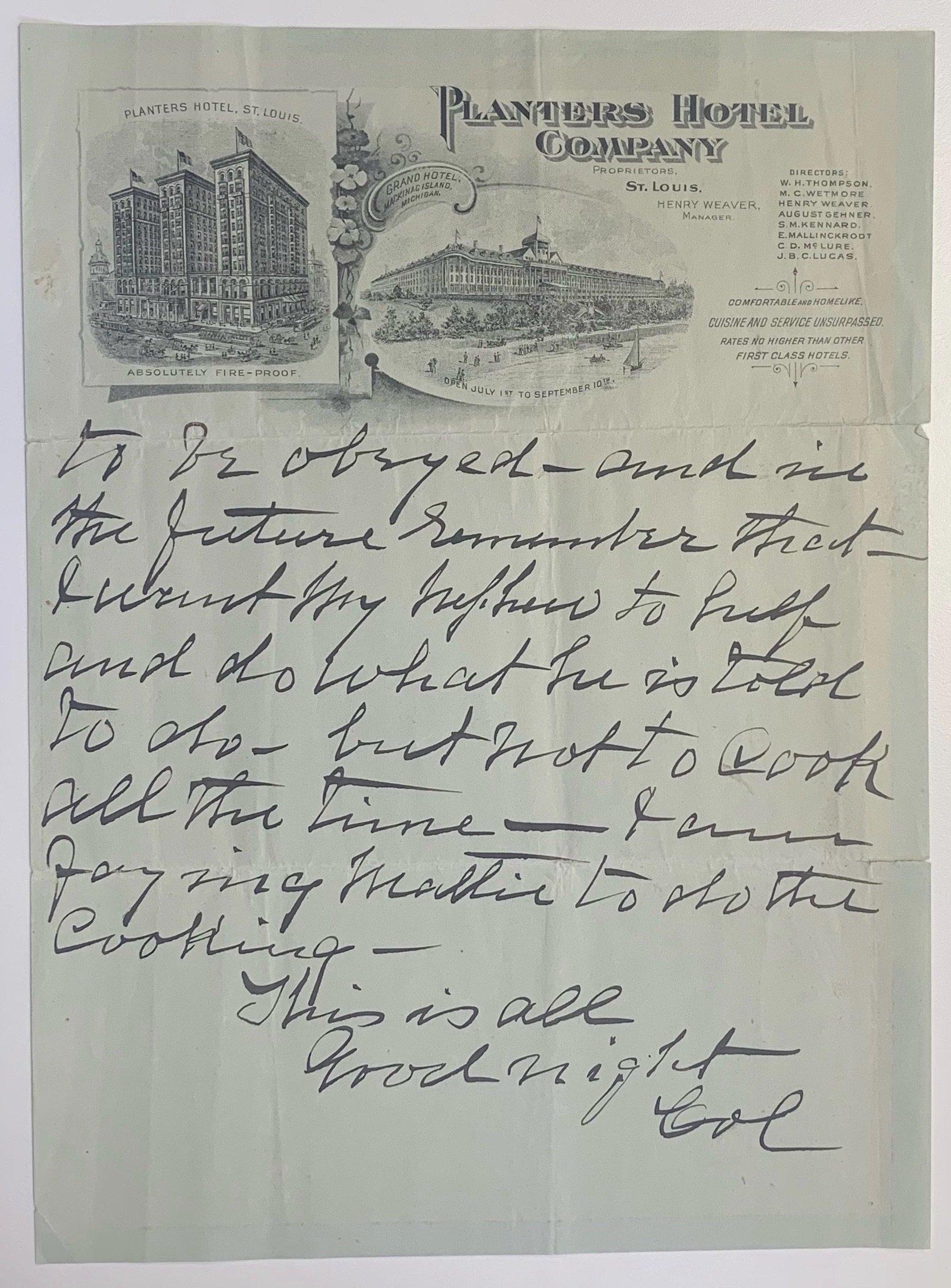'Buffalo Bill' Cody Signed Letter In Good Condition In Jersey, GB