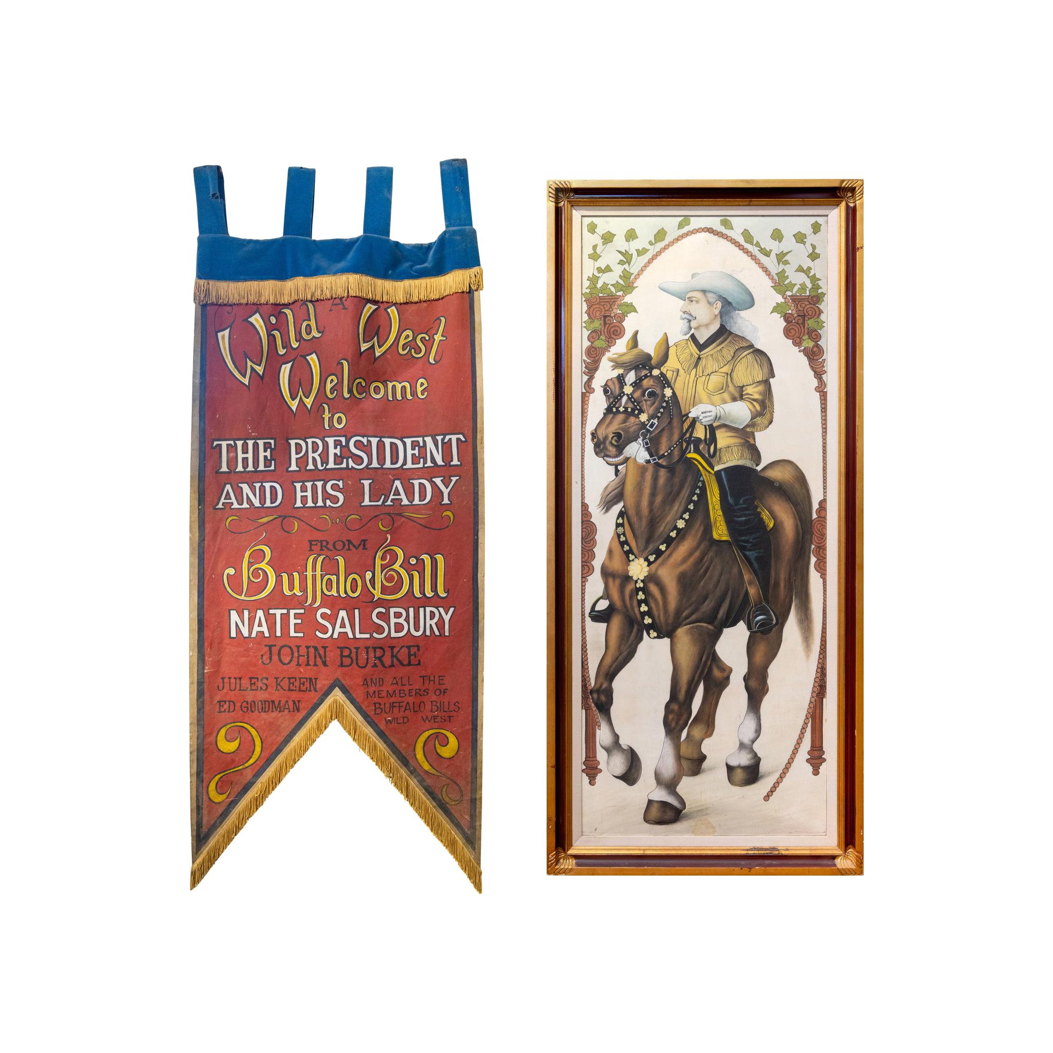 Original Buffalo Bill Movie Banners 84"Long For Sale