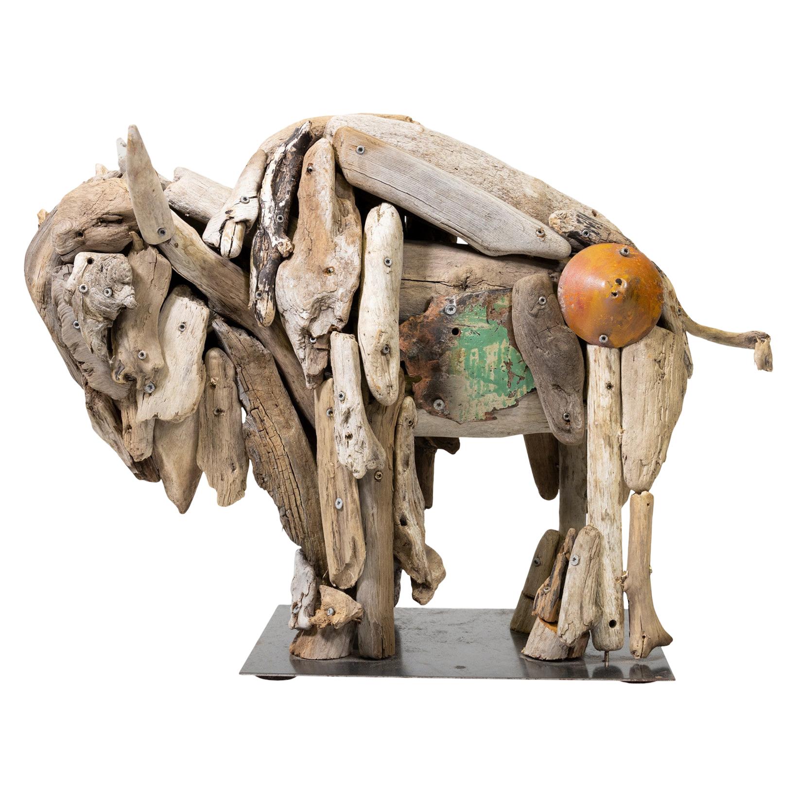 Buffalo Driftwood Sculpture by Tina Milsavljevich