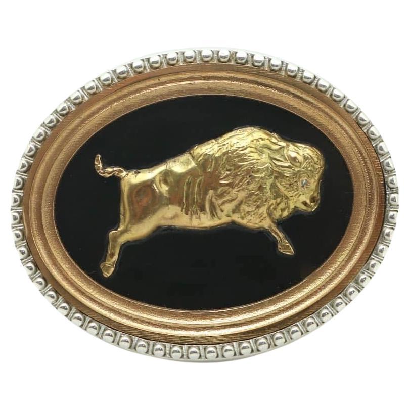 Buffalo Horn/Gold Ring with Diamond/Enamel Keri Ataumbi of Ataumbi Metals