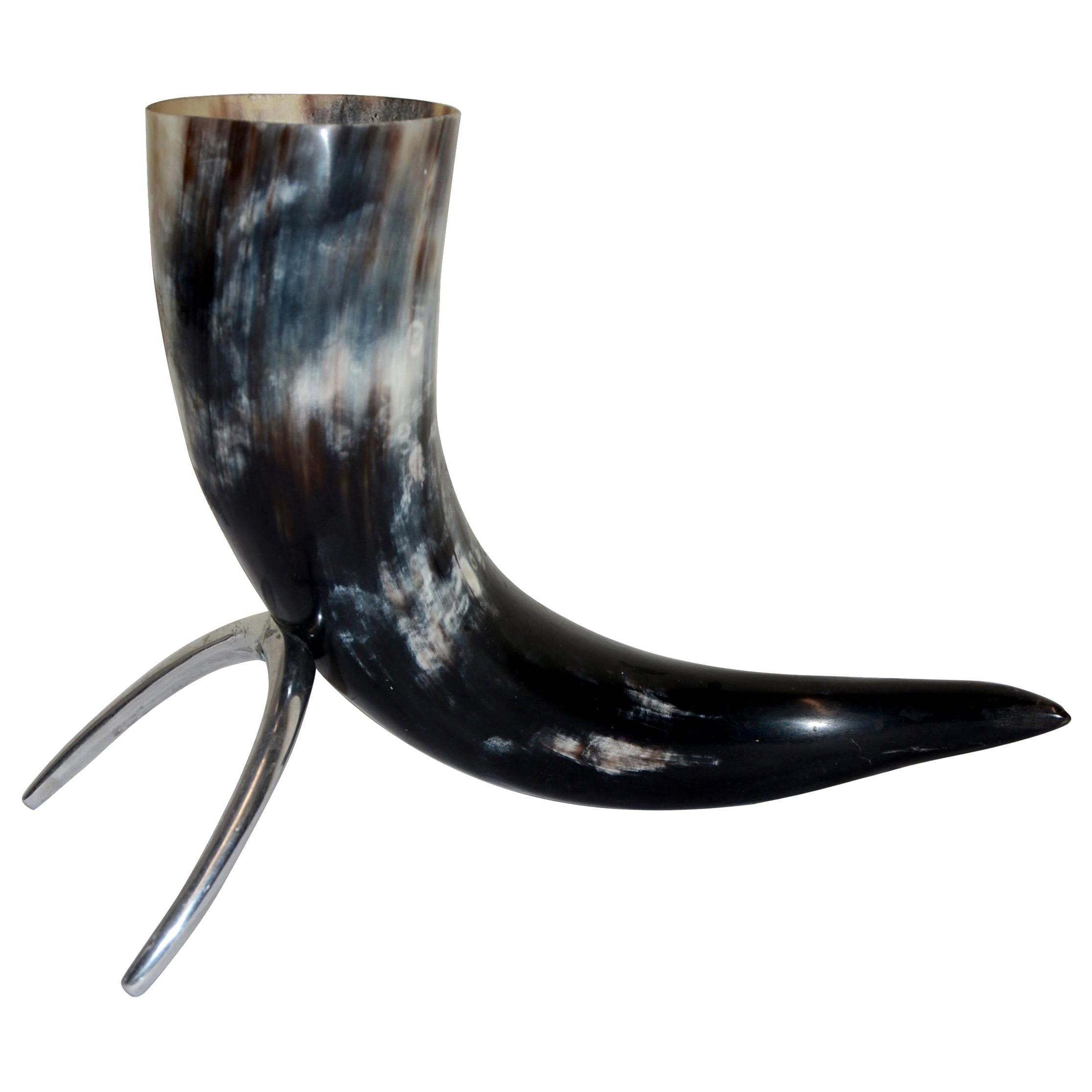 Buffalo Horn on a Stand Home Decor For Sale