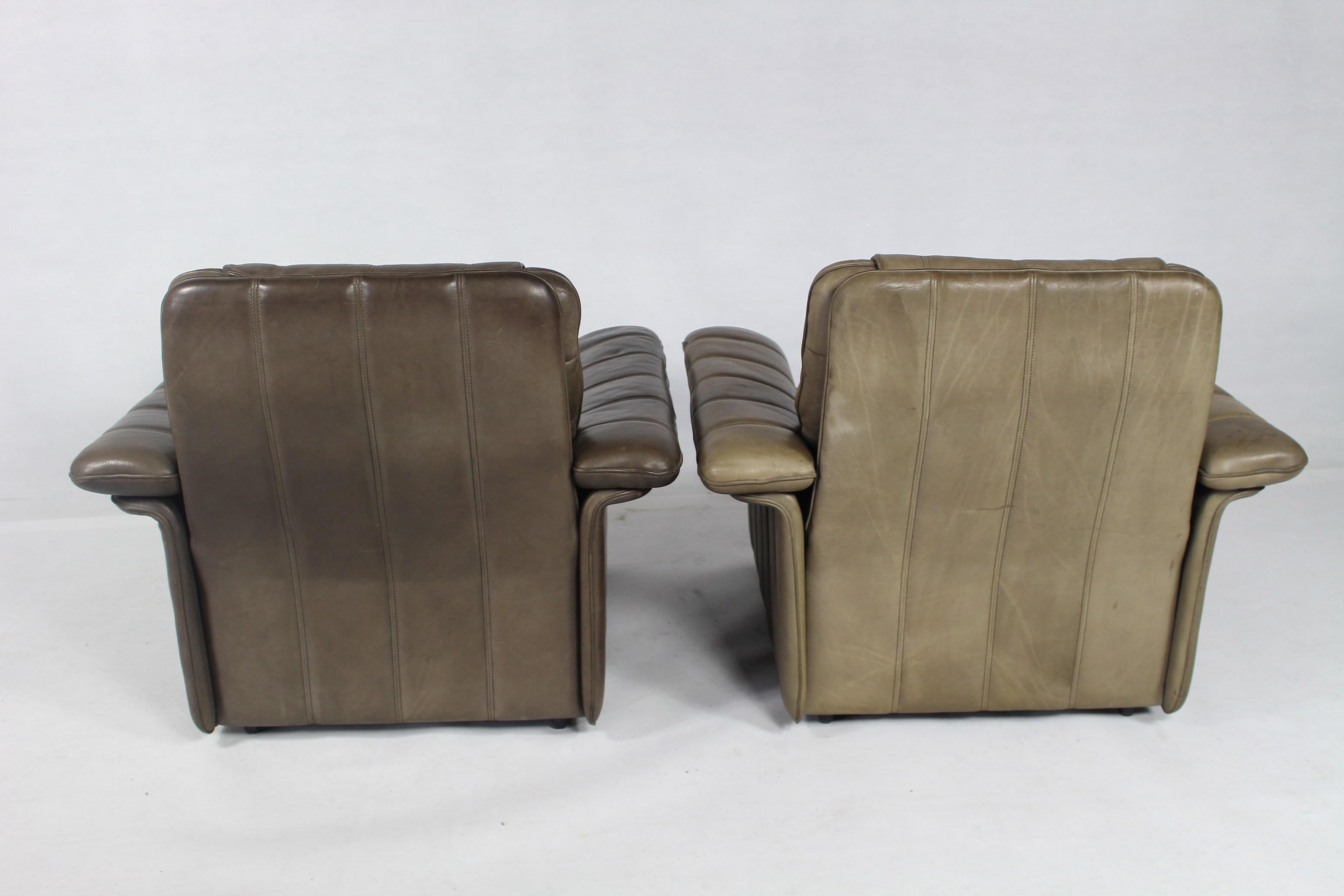 Buffalo Leather Lounge Chair by De Sede of Switzerland, 1970s For Sale 9