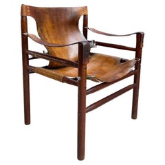 Fauteuil Safari en cuir de buffle, dans le style d'Arne Norell, 1970