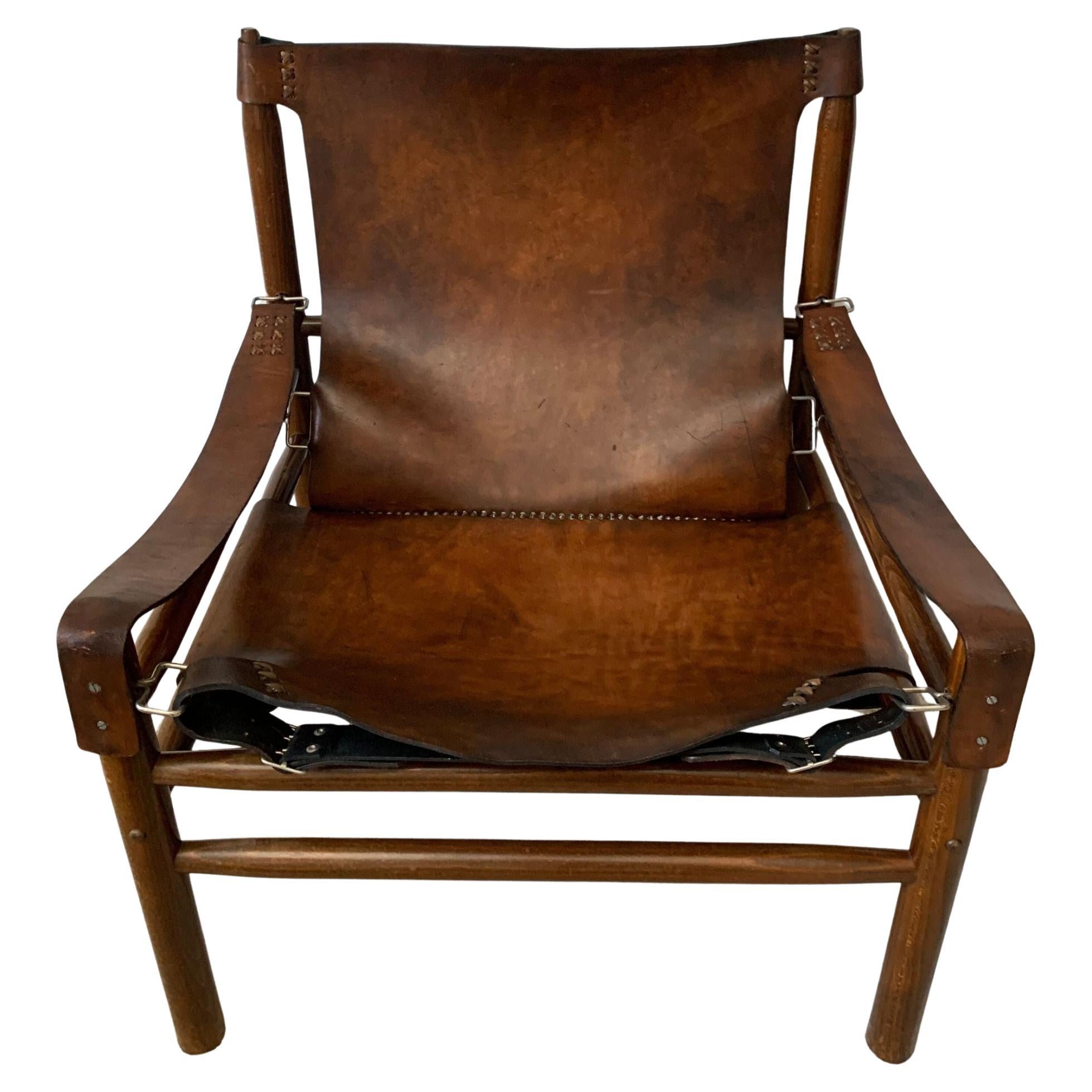 Buffalo Leather 
Safari
 Armchair, 1970s For Sale
