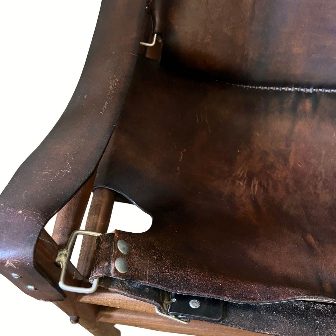 Buffalo Leather 'Safari' Armchairs in the Style of Arne Norell For Sale 1