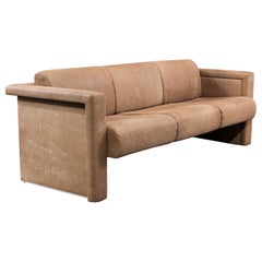 Buffalo Leather Sofa by Robert and Trix Haussmann for Knoll, c. 1988, Signed