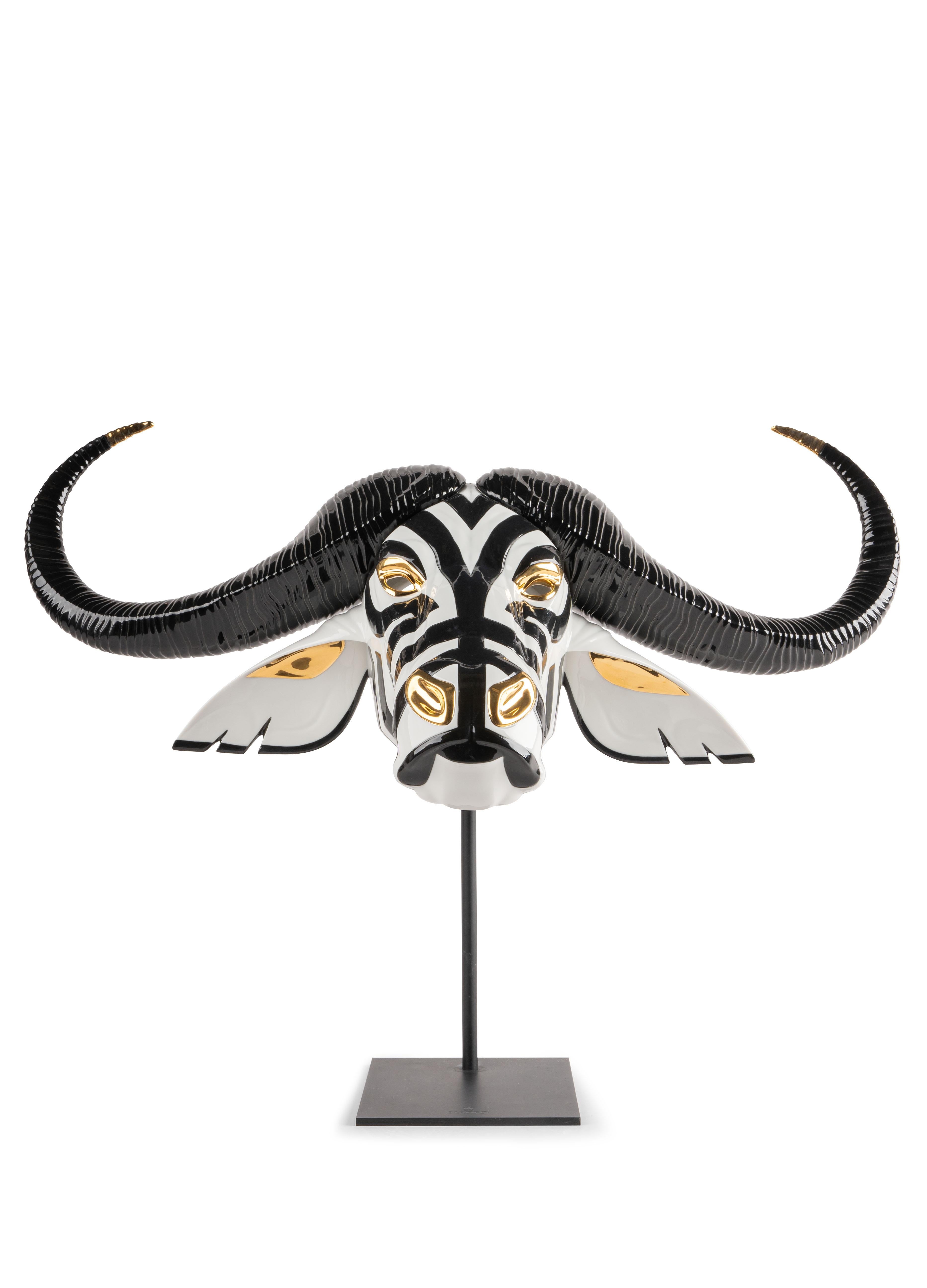 Buffalo-Maske 'Schwarz-Gold' (Spanisch) im Angebot