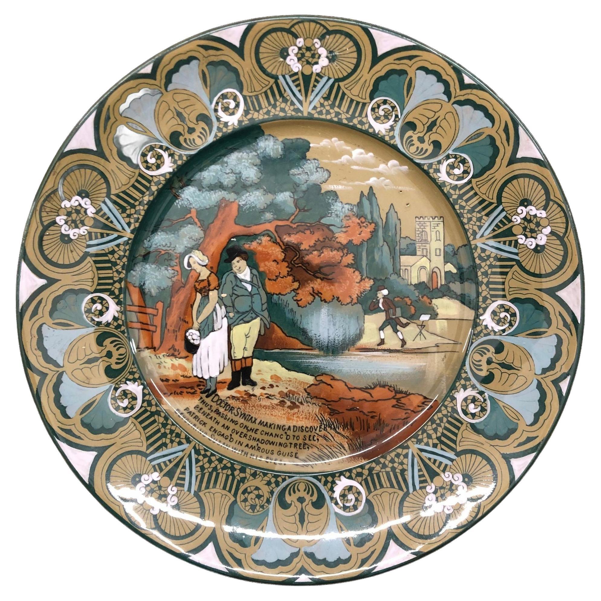 Piatto Buffalo Pottery Deldare "Dr Syntax" dei primi del '900