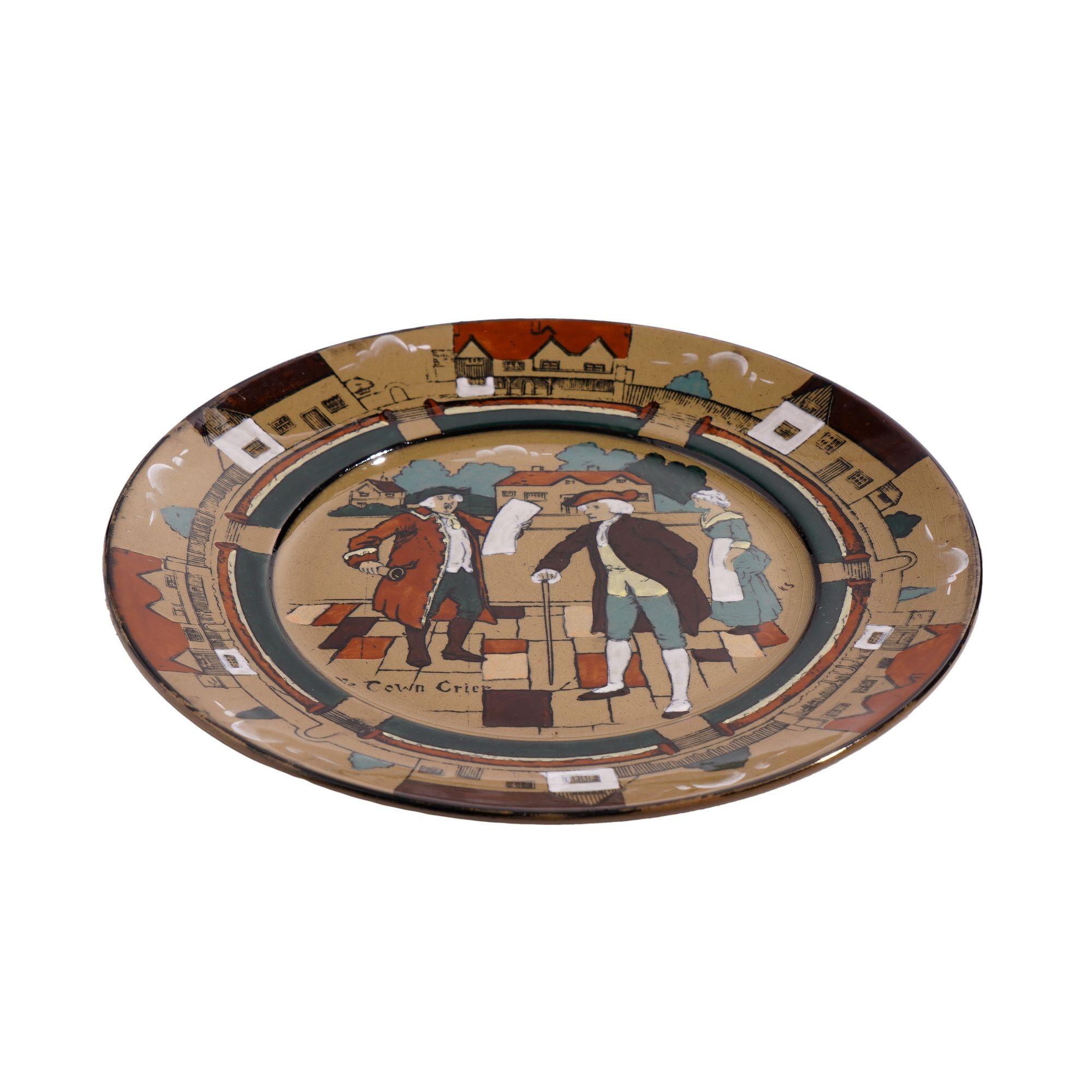 Hand painted transfer pattern dessert plate from Buffalo Pottery’s 