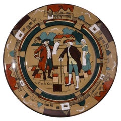 Antique Buffalo Pottery Ye Town Crier plate, 1908